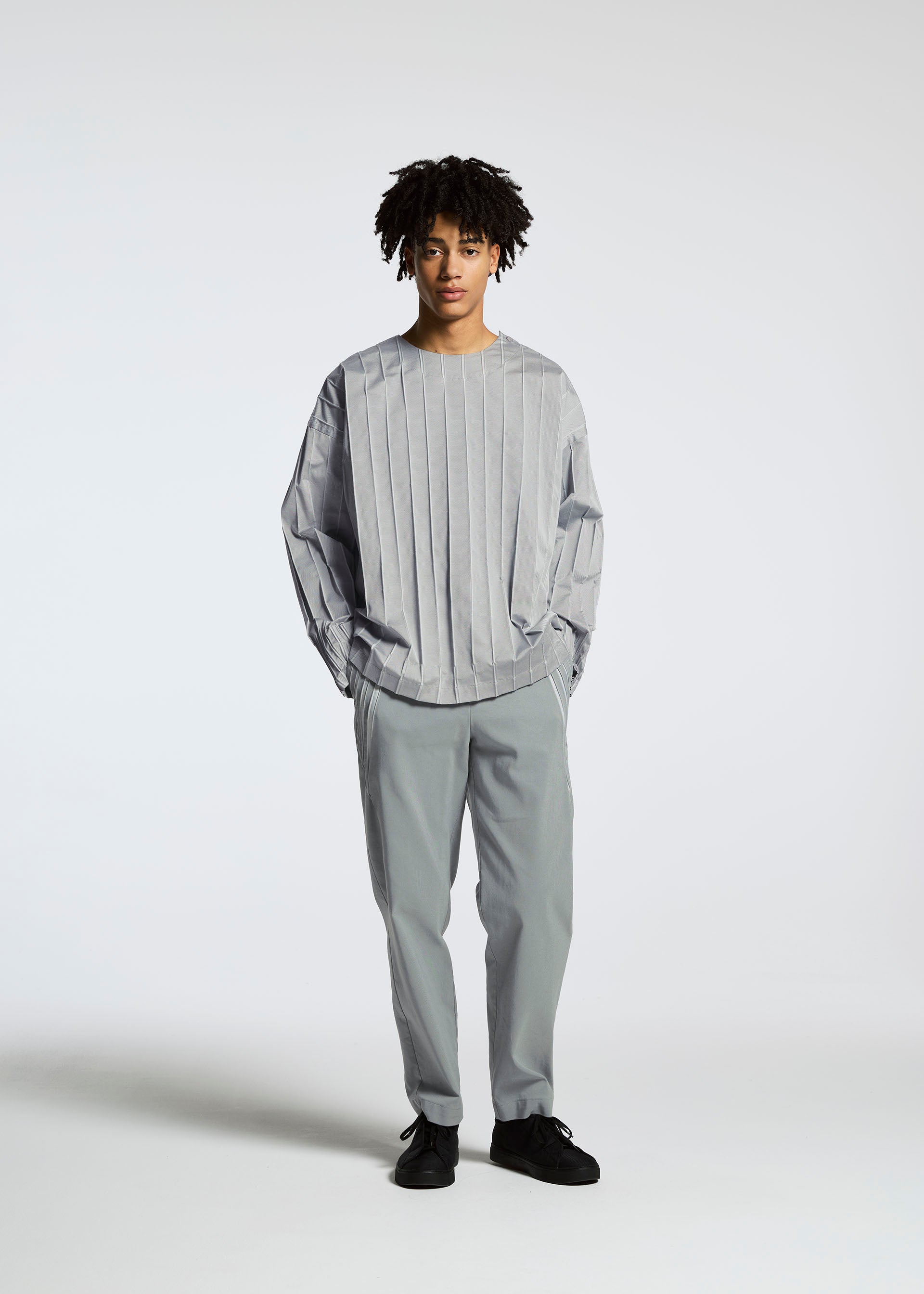 Issey Miyake Type-C 003 kalhoty šedé bavlněné