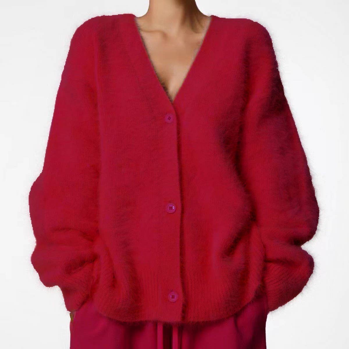 Norielle pletený cardigan s výstřihem do V bílý