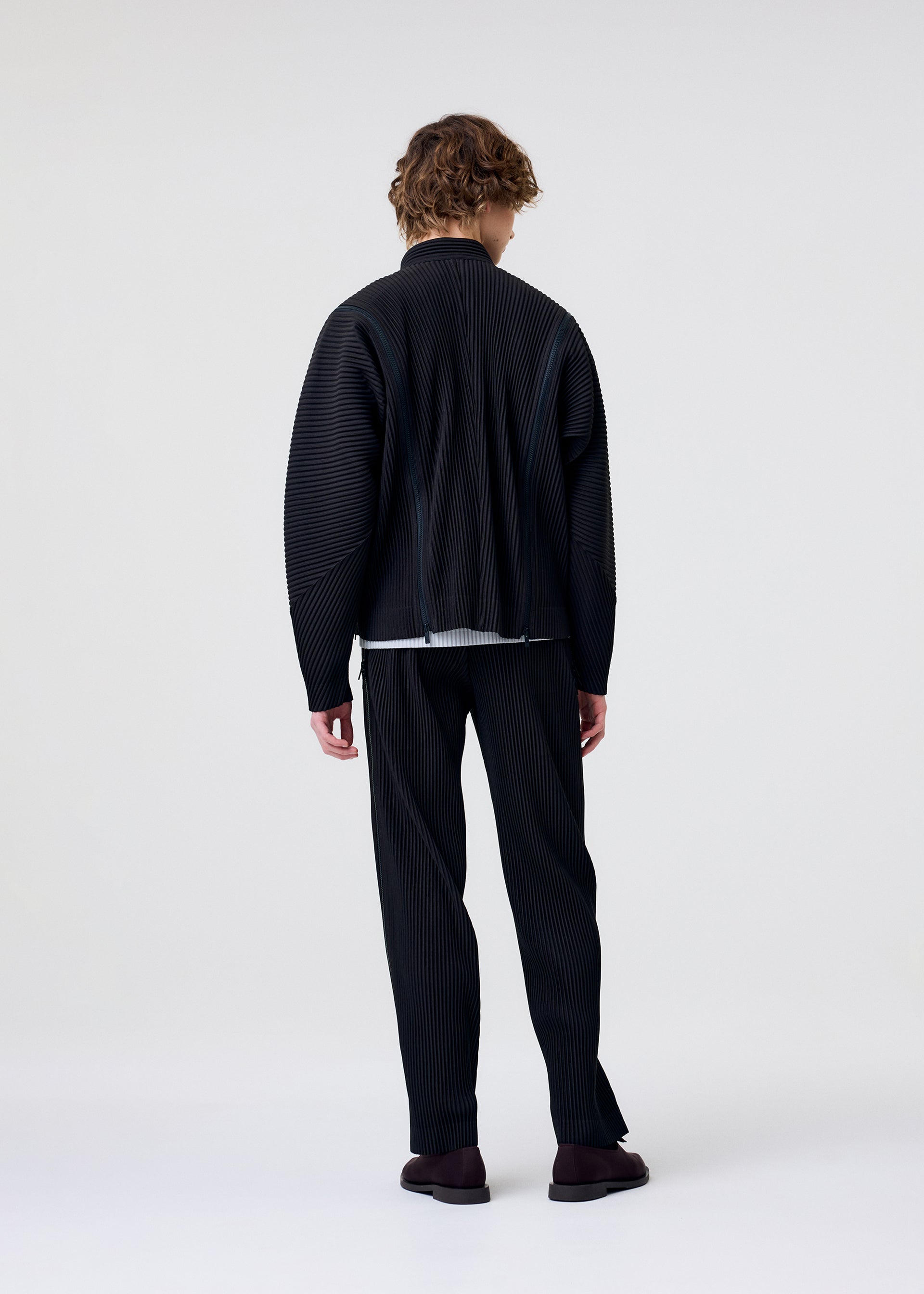 Issey Miyake Homme Plissé Multi-Fastened kalhoty modré
