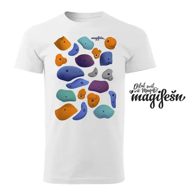 Magifešn XY Lezecký hold źlutá tričko unisex bio
