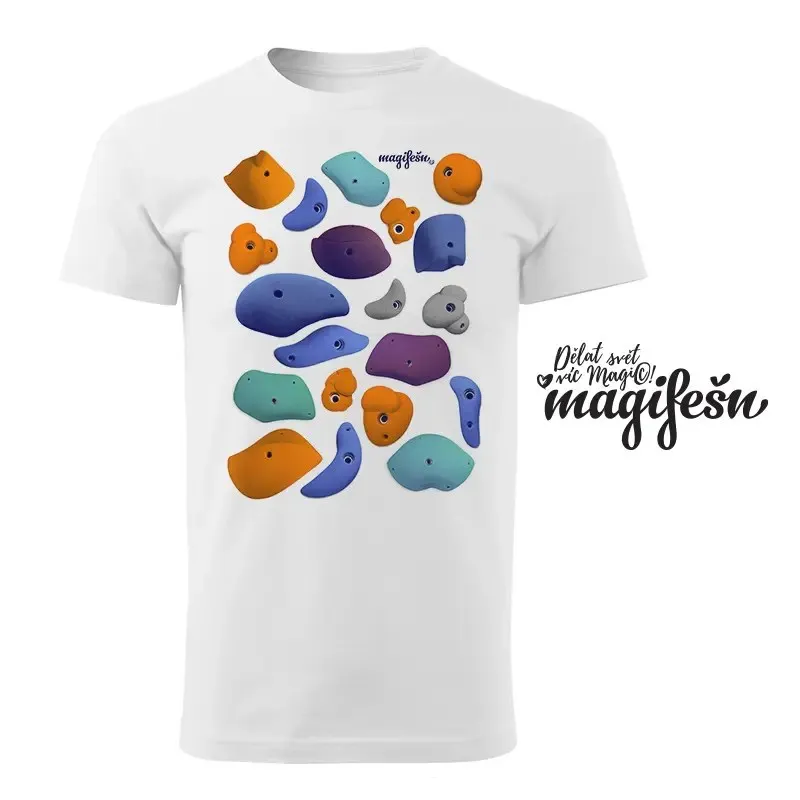Magifešn XY Lezecký hold źlutá tričko unisex bio