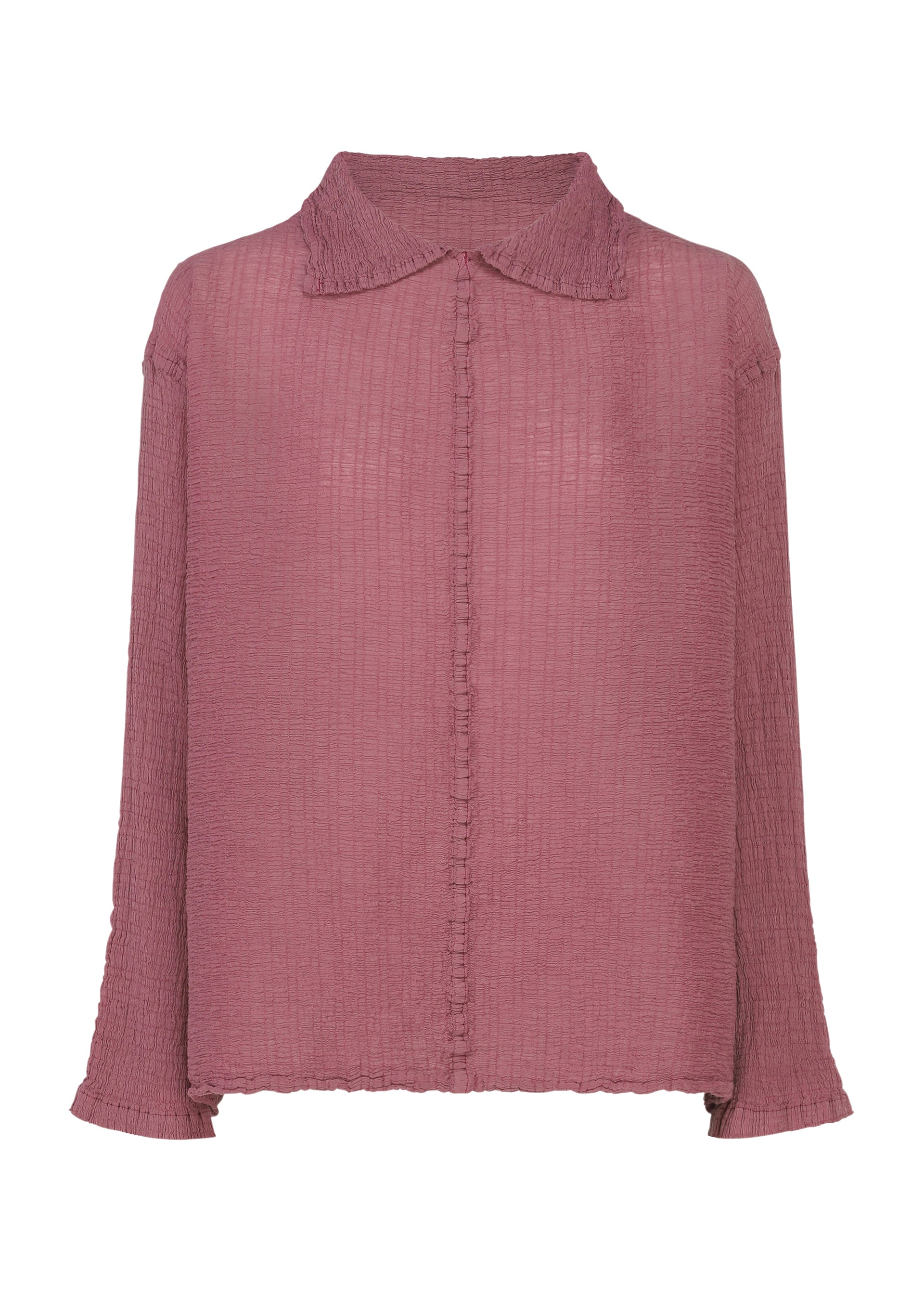 me Issey Miyake Polycotton Crepe top taupe dlouhý rukáv