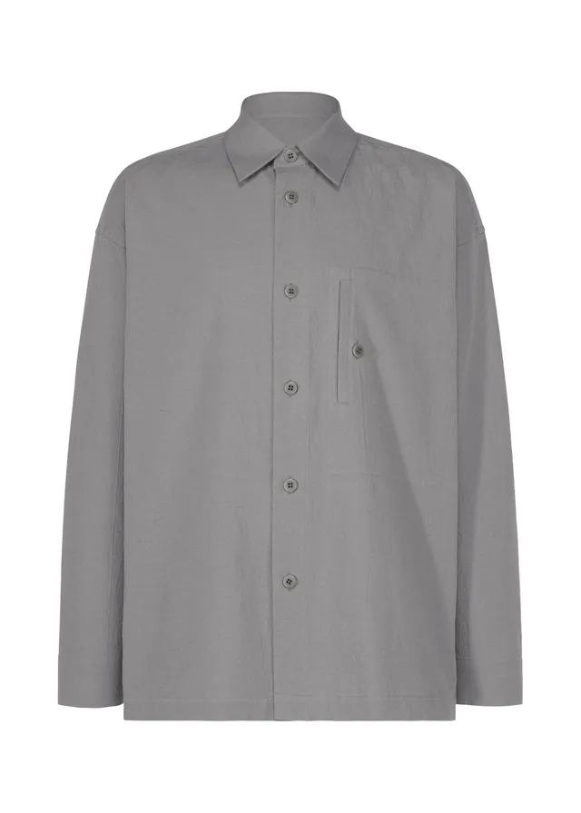Issey Miyake Cotton Yak košile šedá vlněná