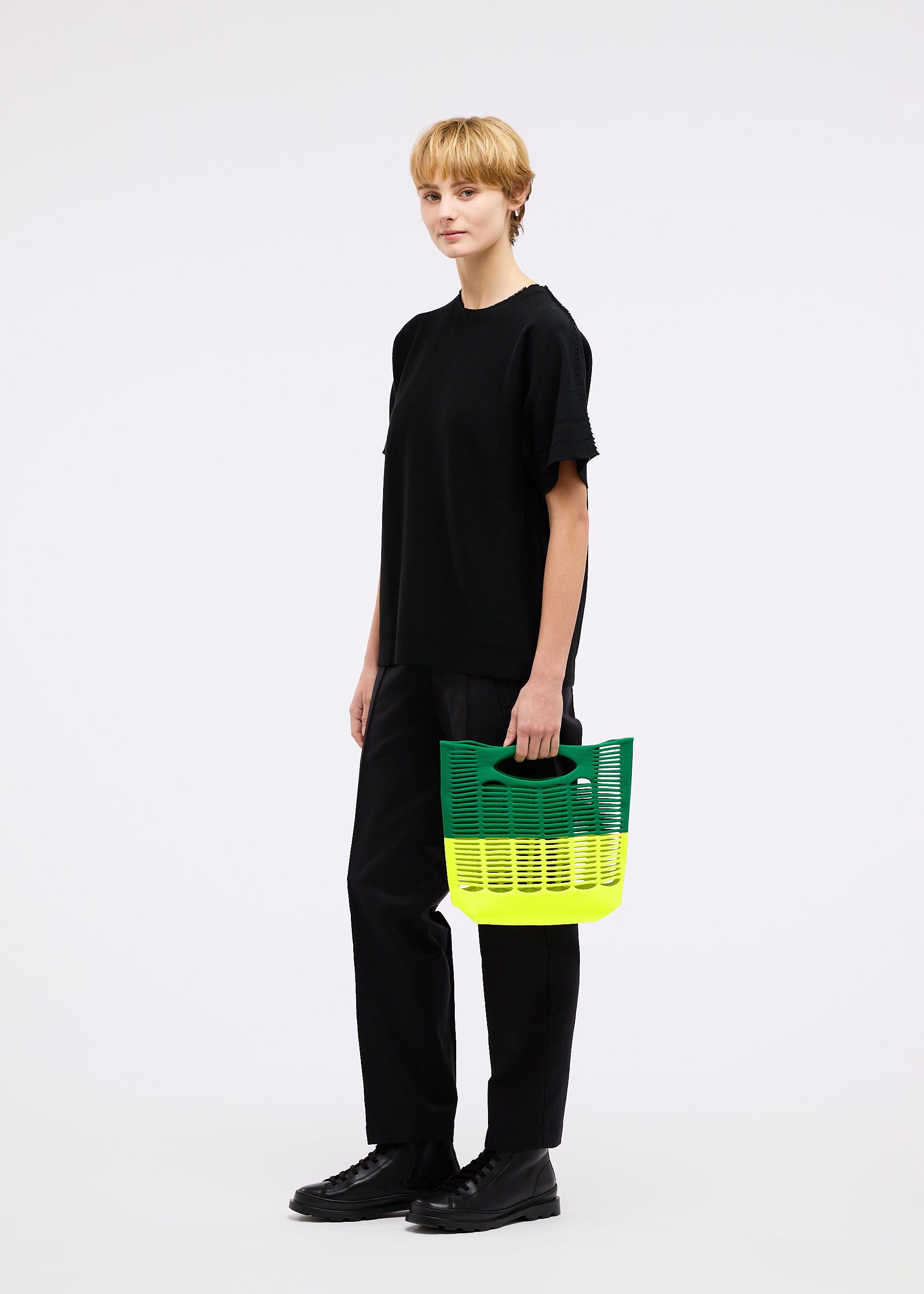 Good Goods Issey Miyake Mokko Bi-Color tote černá khaki