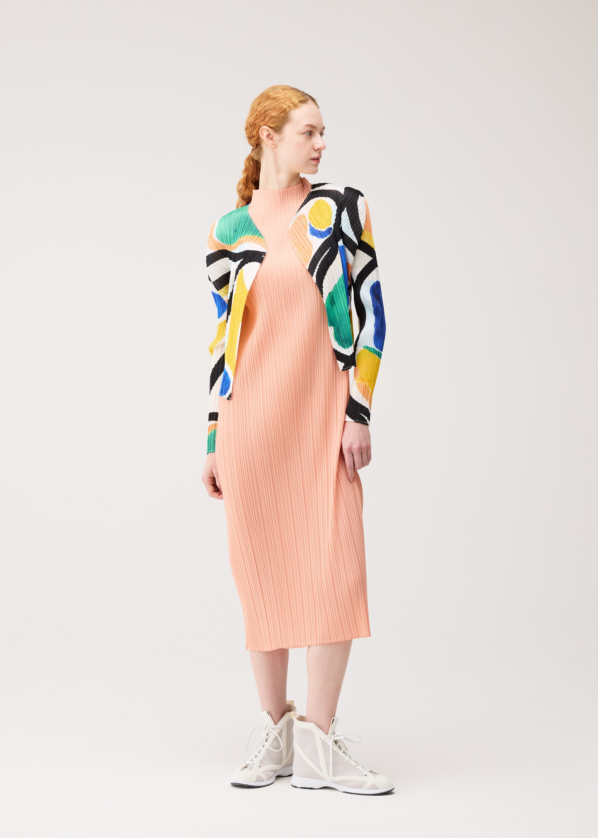 Pleats Please Issey Miyake Roll vzorovaný kardigan multi
