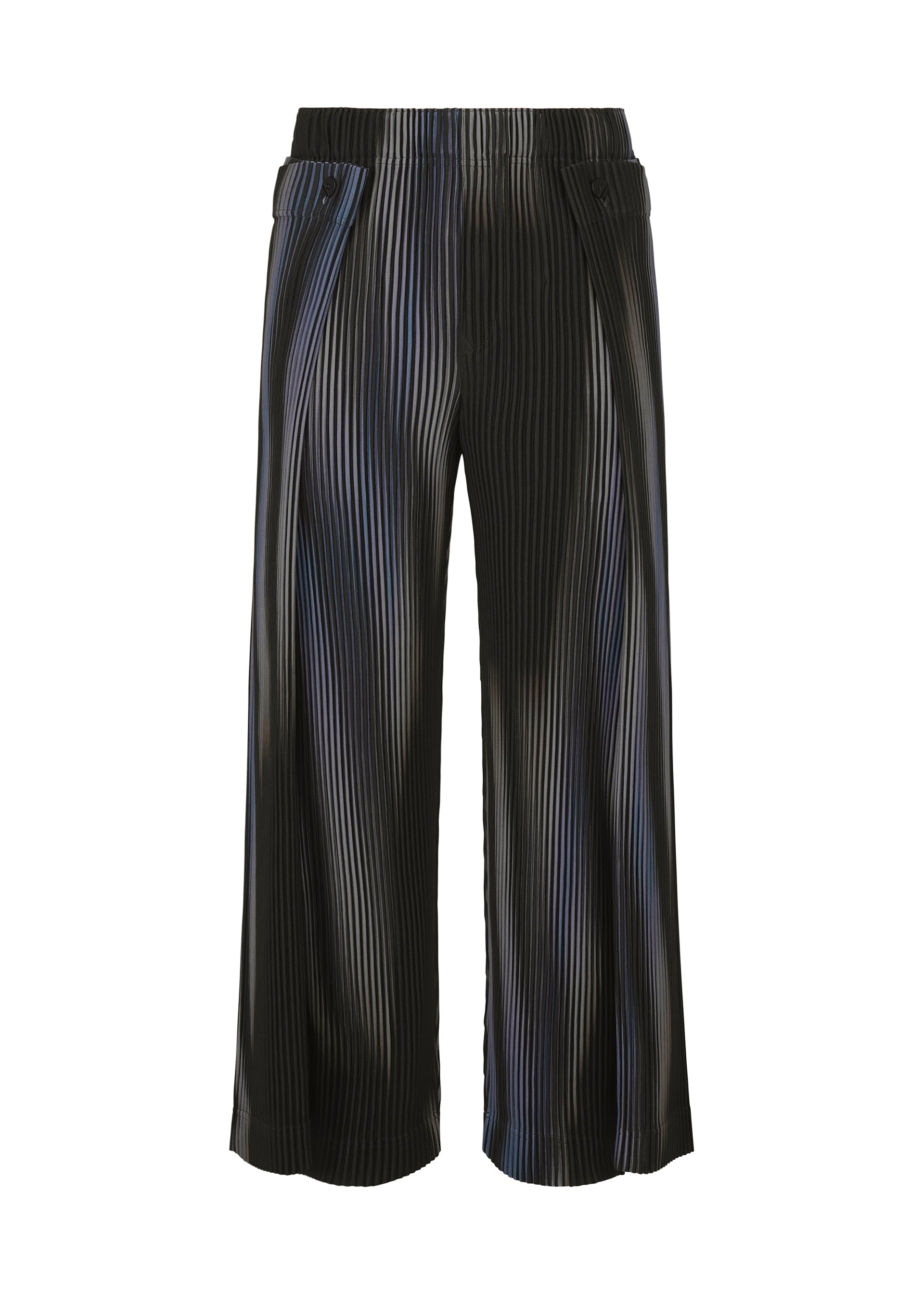Issey Miyake Blend of Lights kalhoty 44 hnědé pruhované