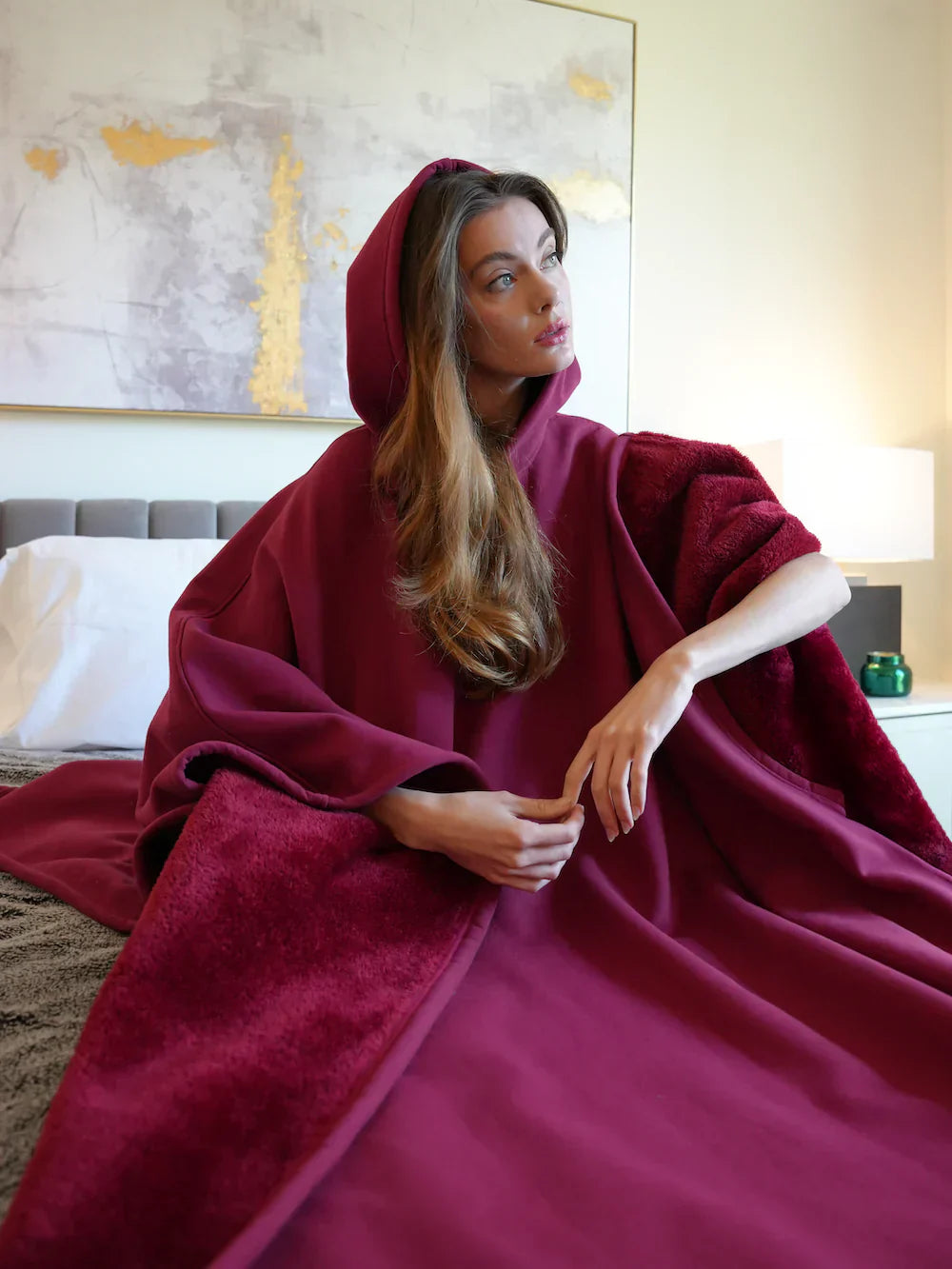 Norielle oversize pončo deka s kapucí černé