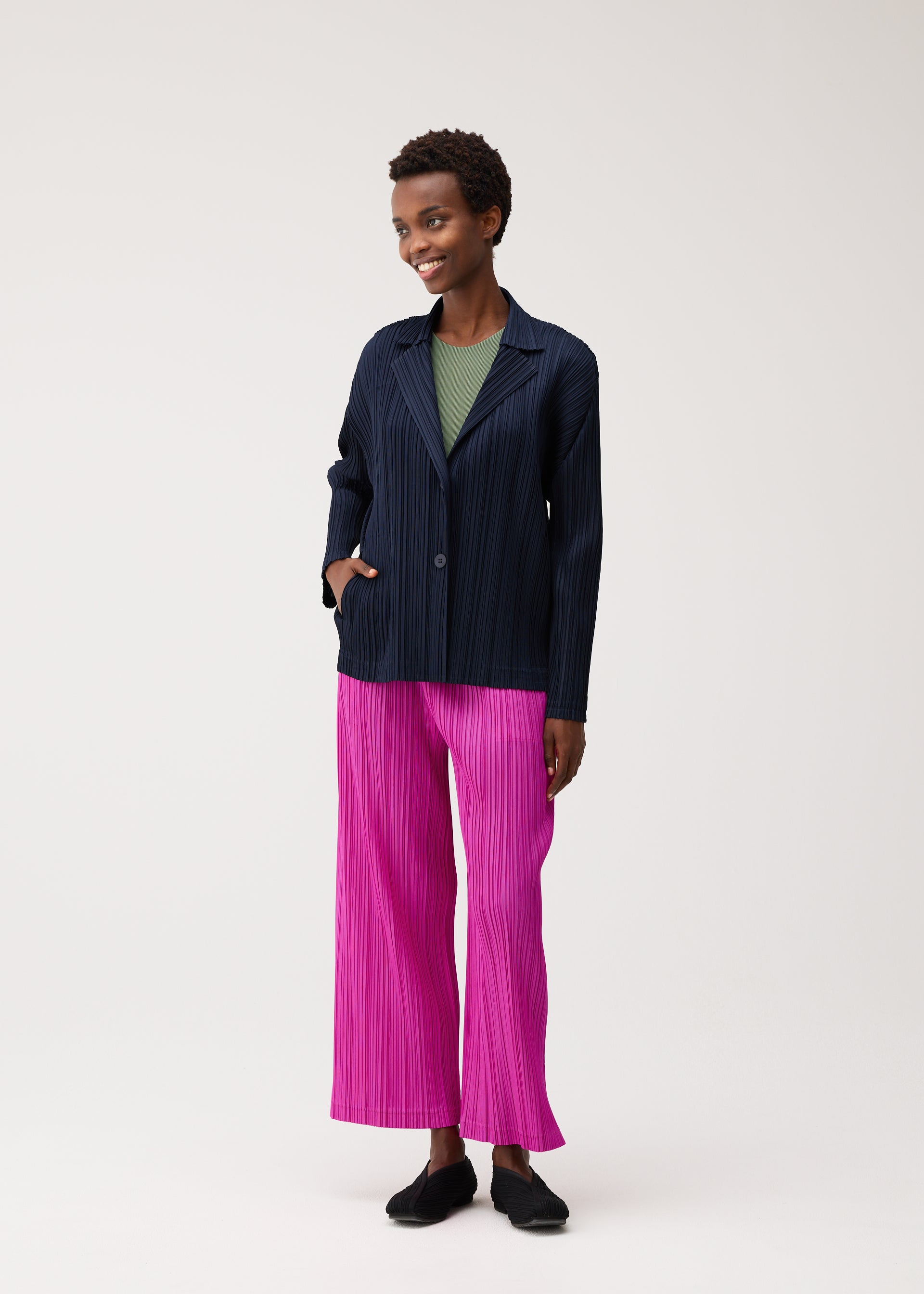 Issey Miyake Pleats Please Pleats Jacket bunda charcoal