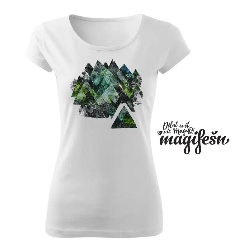 Magifešn XX Hory dámské bio tričko zelené