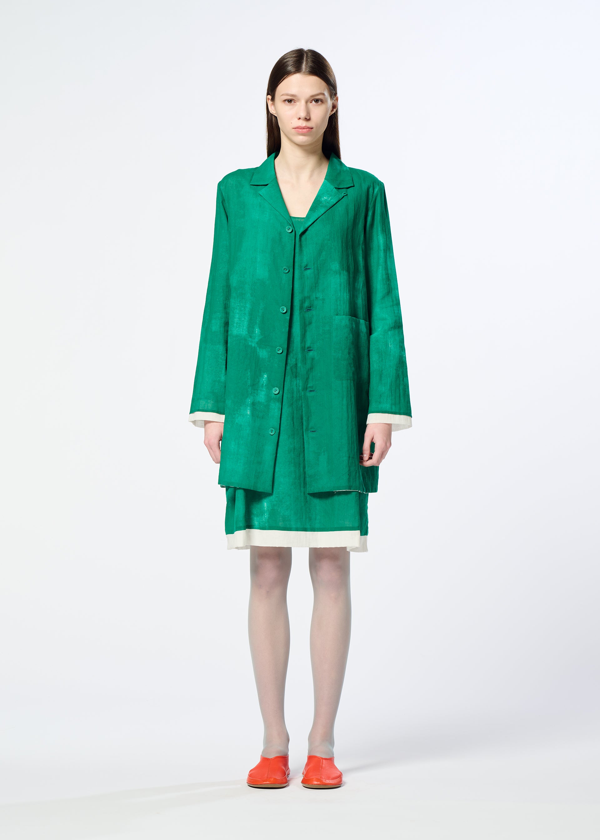 Issey Miyake HaaT Wall White Hem košile šedá hedvábná