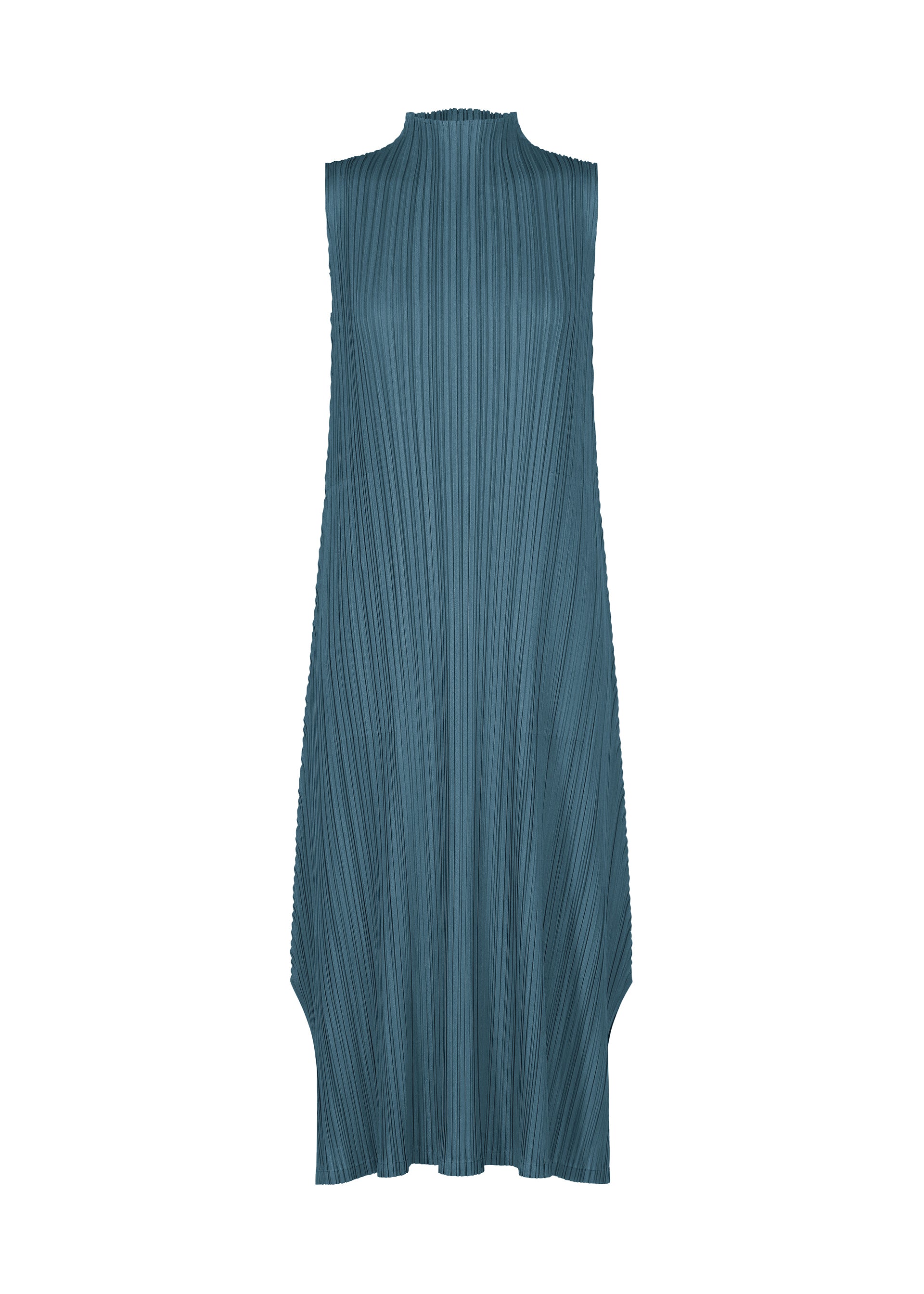 Issey Miyake Mellow Pleats šaty bez rukávů černá s rolákem