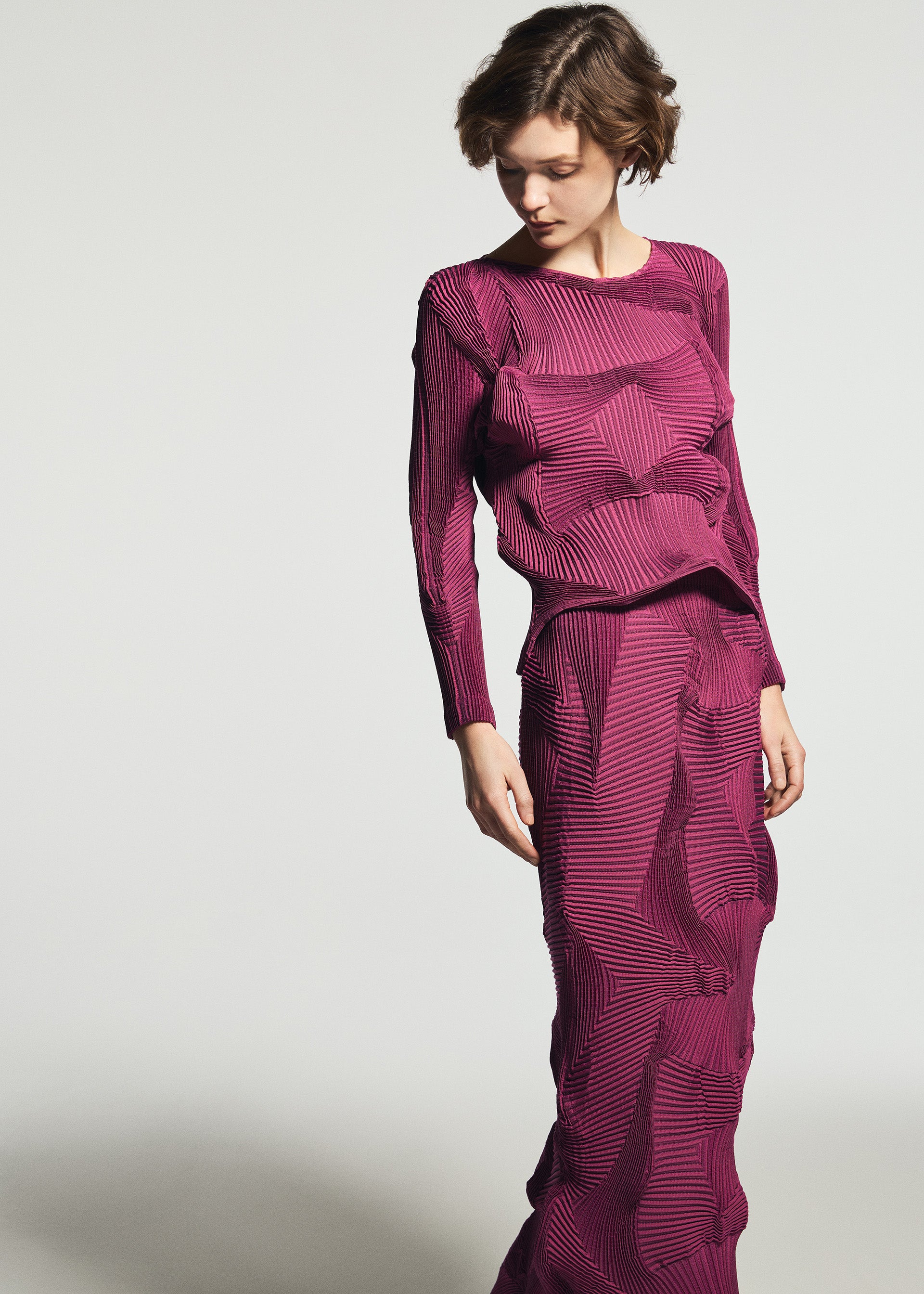 Issey Miyake Type-O 003-1 sukně růžová
