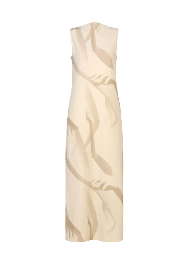 Issey Miyake Hands of Lover Velour šaty bílé sametové