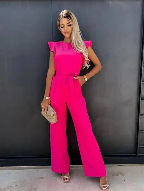Norielle elegantní dámský overal s volány černá M