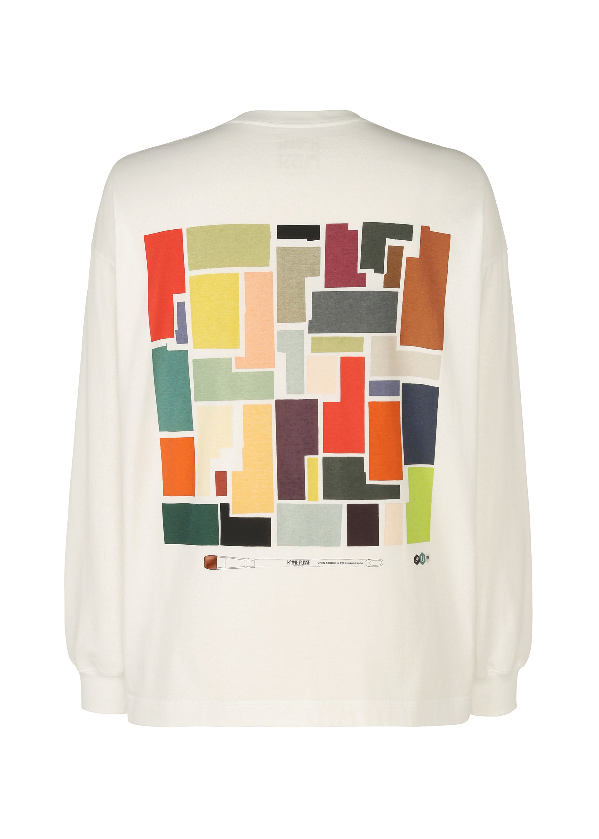 Issey Miyake Color Chips tričko bílé s dlouhým rukávem