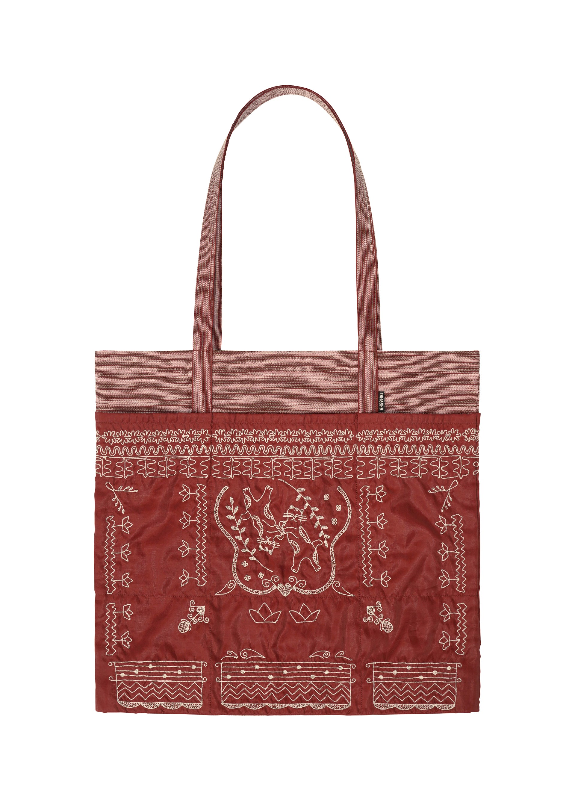 HaaT Issey Miyake Pocket Tote taška šedá s výšivkou