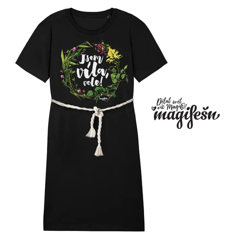 Magifešn BIO šaty BASE Jsem víla luční biobavlna