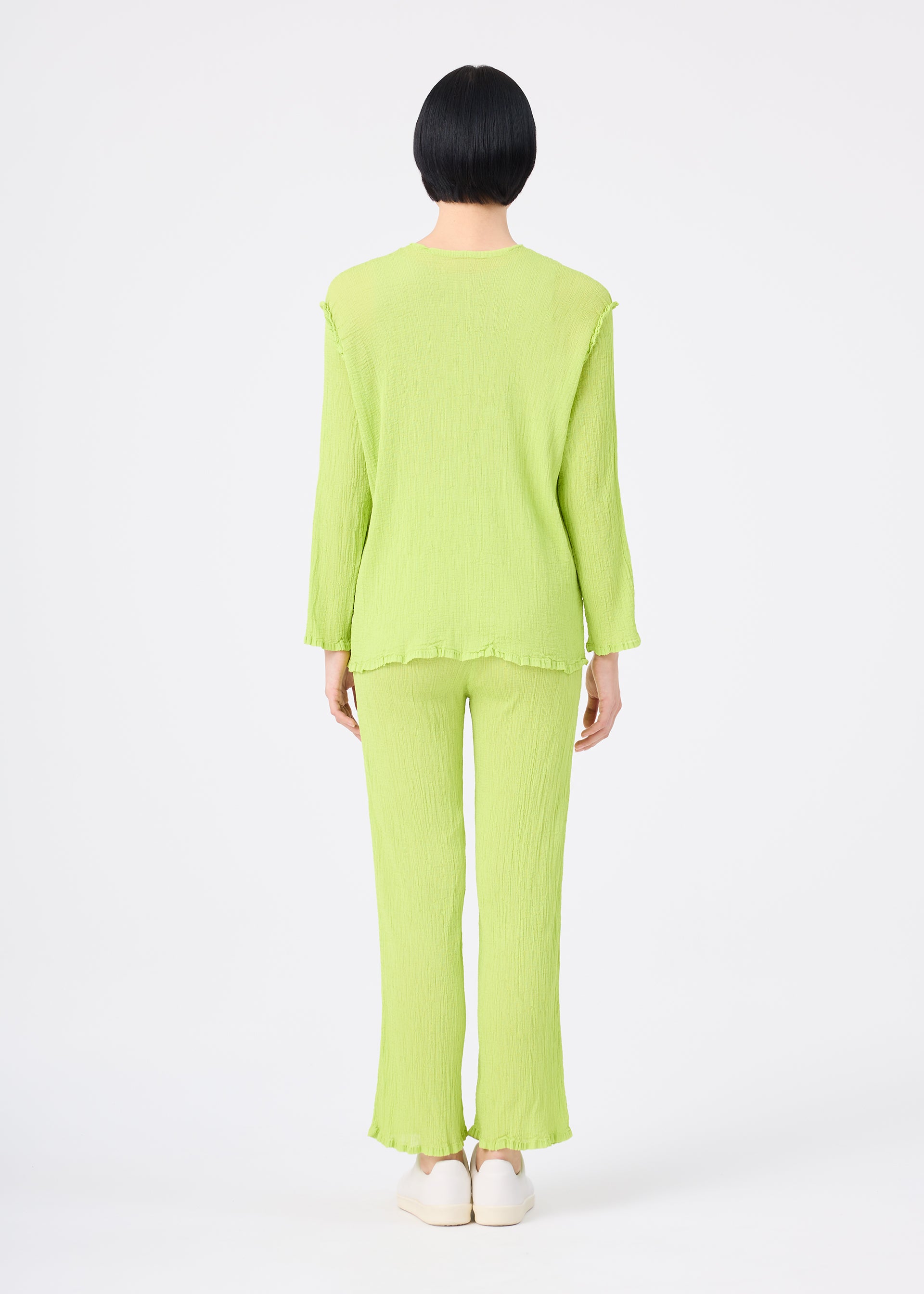 Issey Miyake See-Through Crepe kalhoty černé