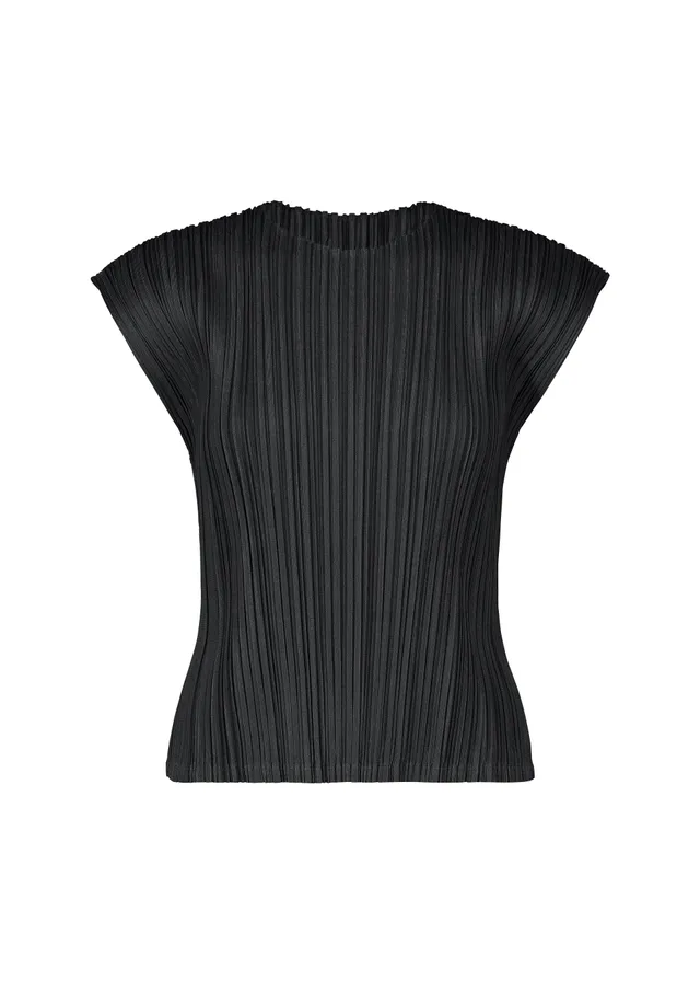 Issey Miyake Mellow Pleats top černý francouzský rukáv