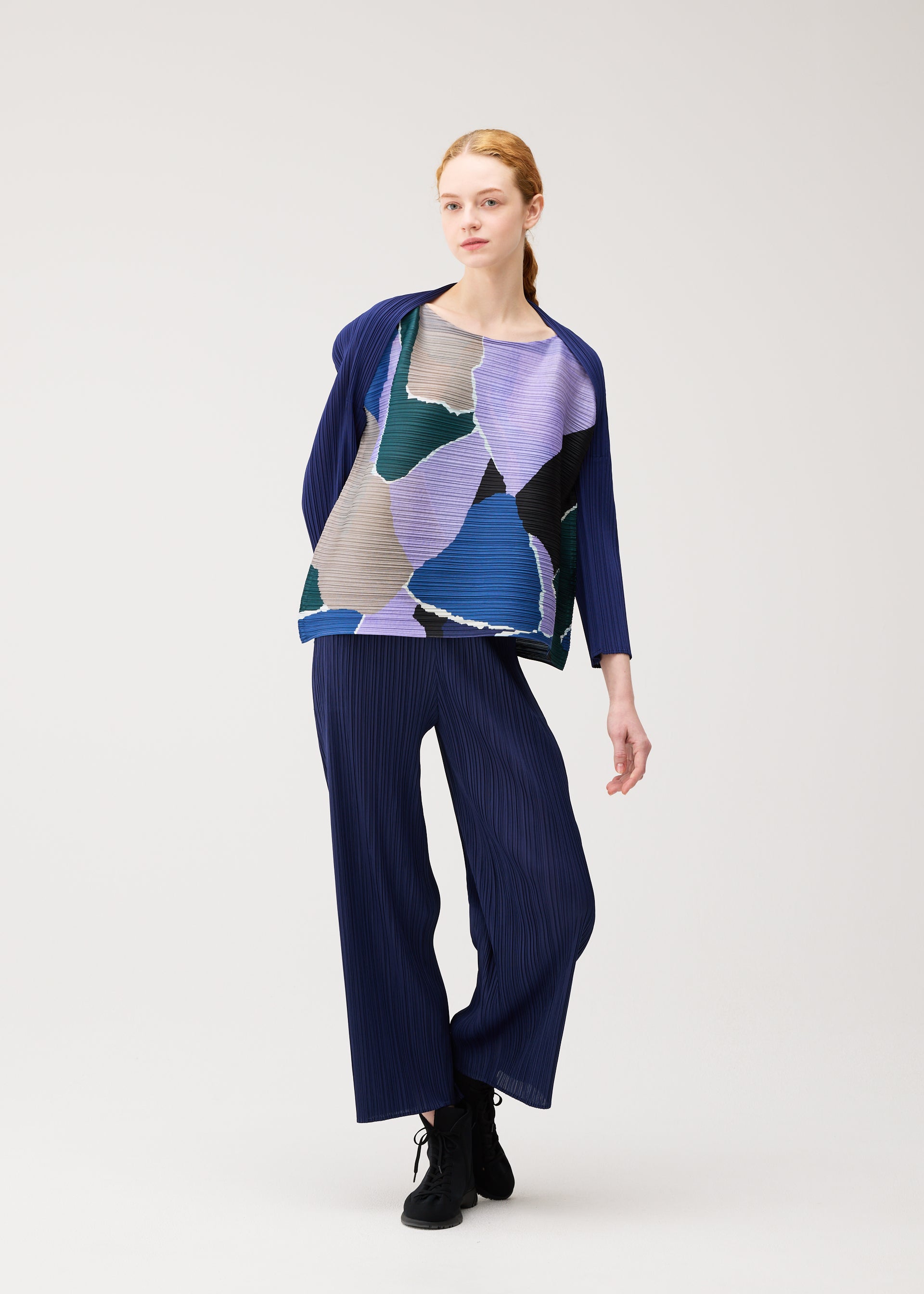 Issey Miyake SURPRISE! top oranžová lodičkový výstřih