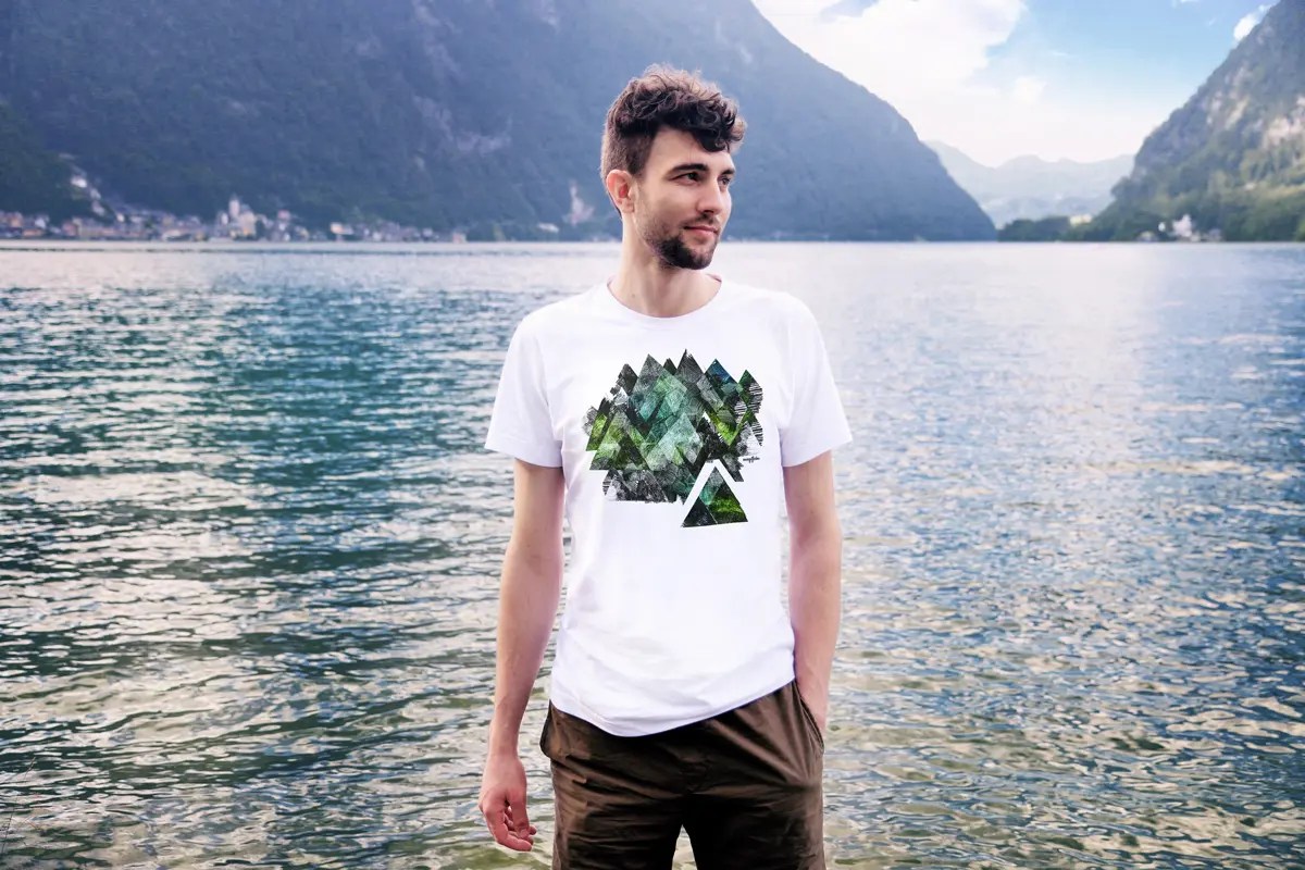 Magifešn XY Hory tričko Zelená biobavlna