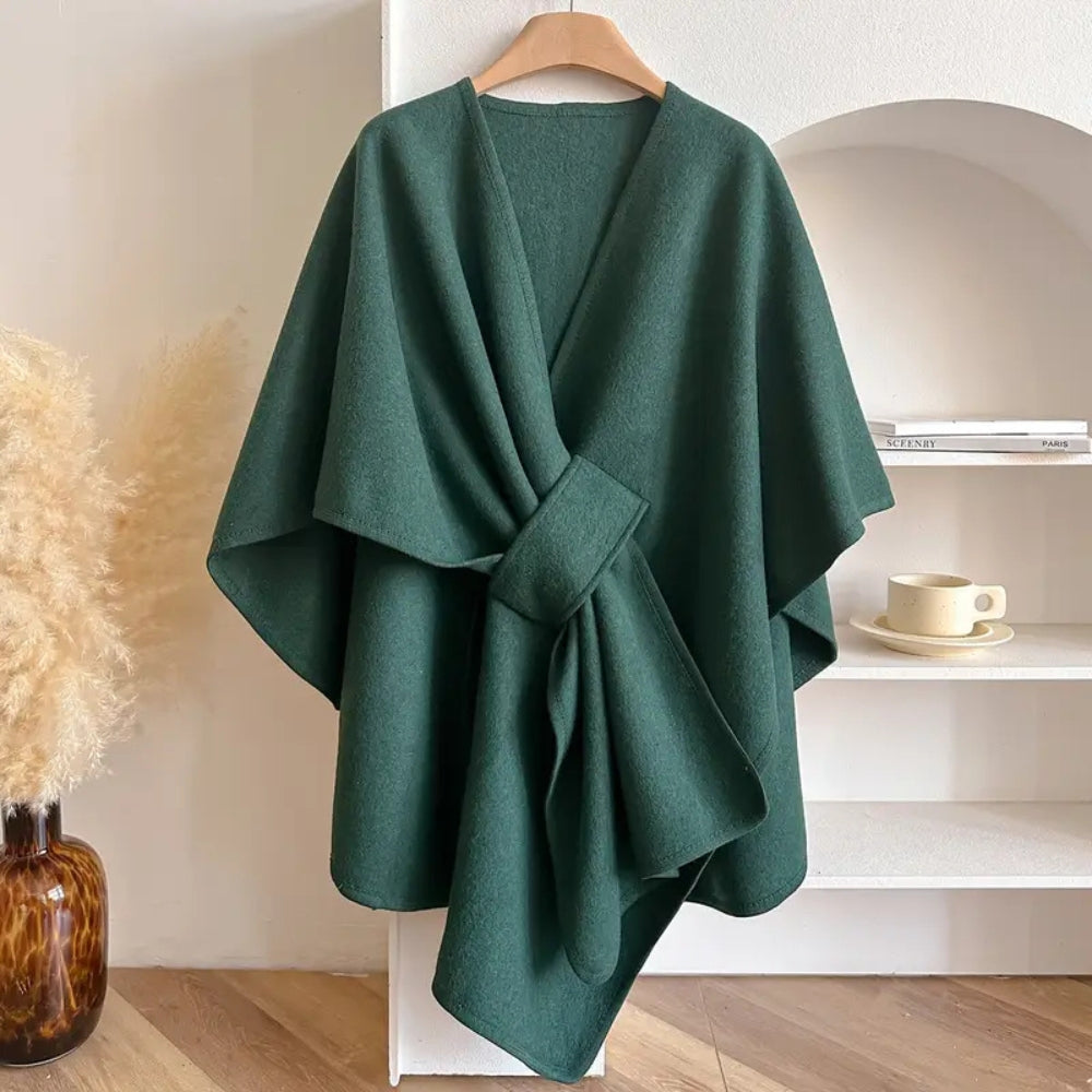 Norielle oversize pončo s páskem světle hnědé