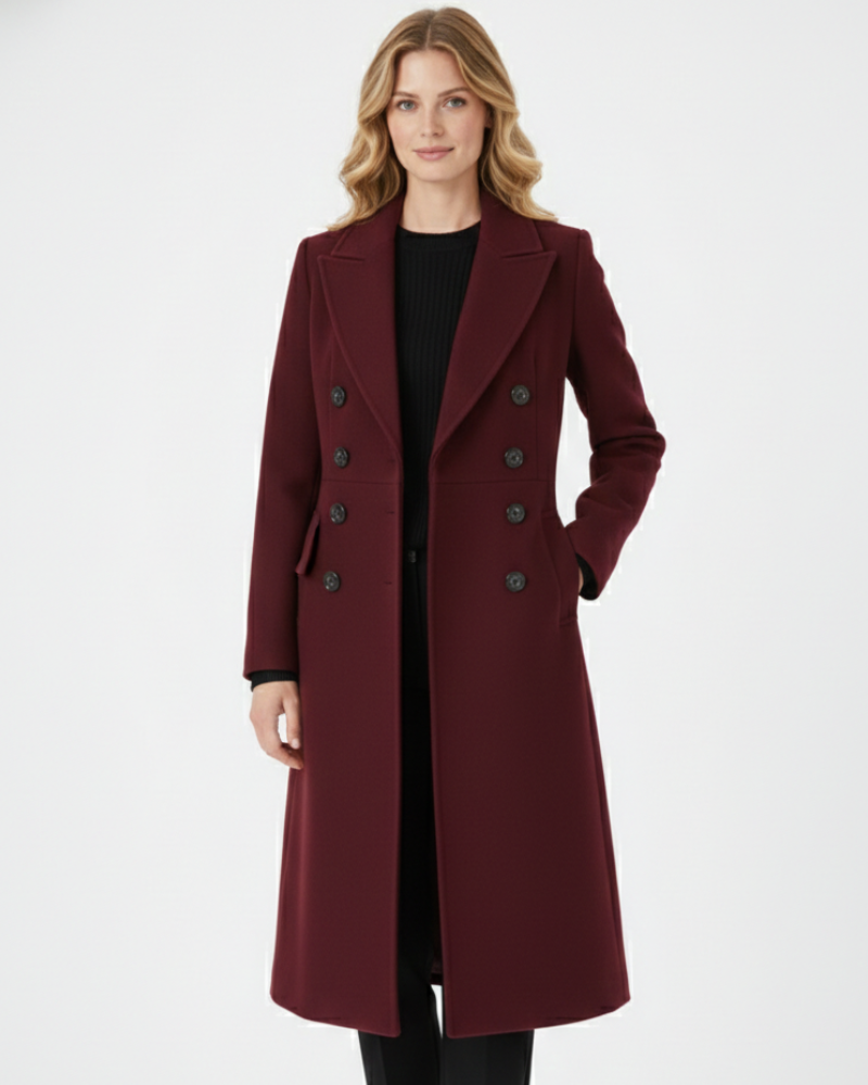 Norielle klasický dlouhý kabát červená elegantní
