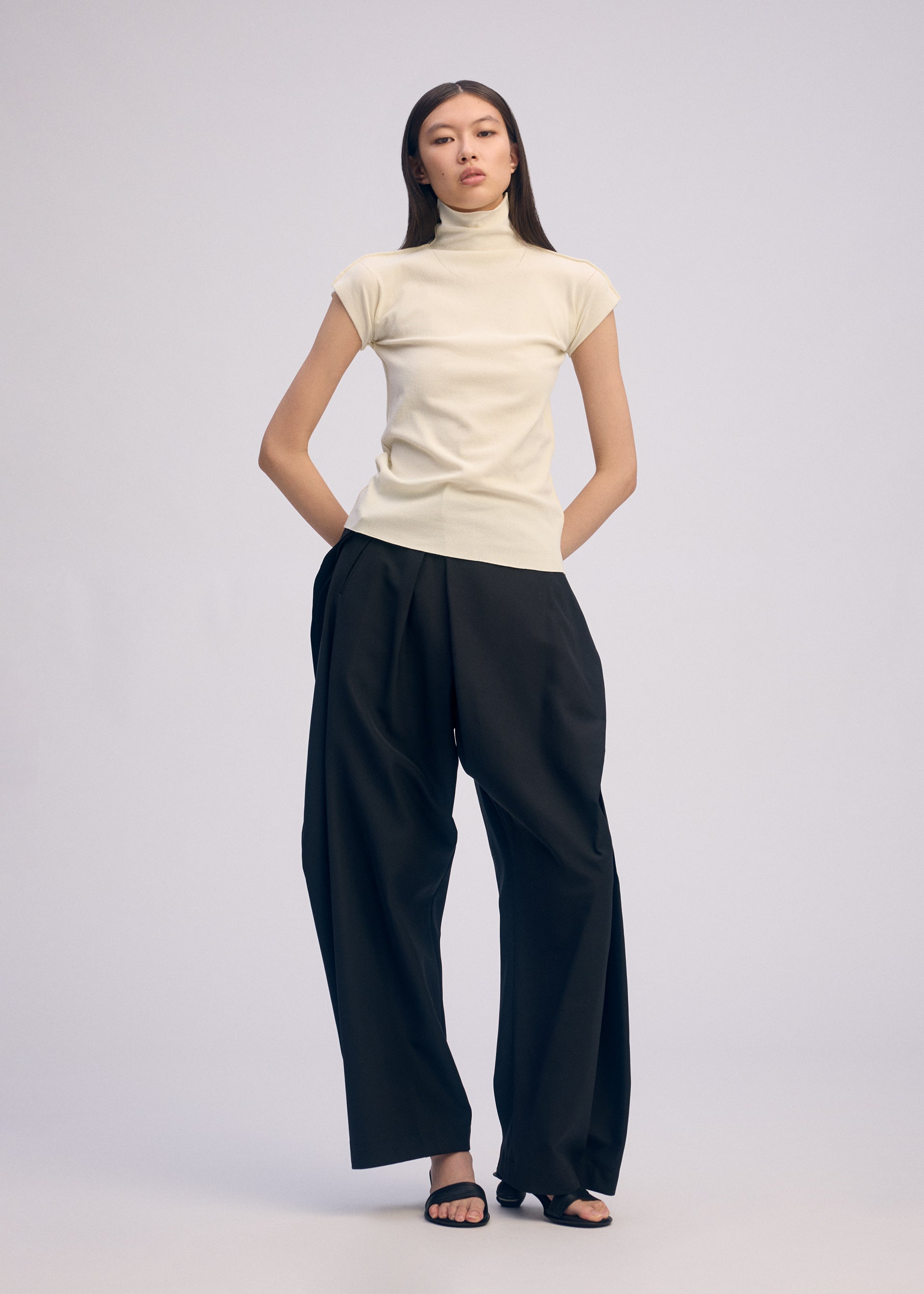 Issey Miyake Cotton Baguette-66 top smetanový vel. 2