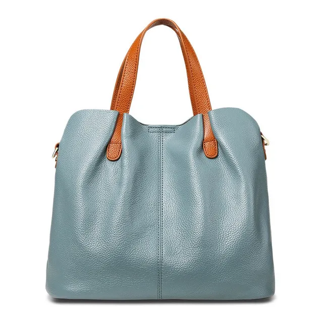 Norielle kožená kabelka šedá shopper