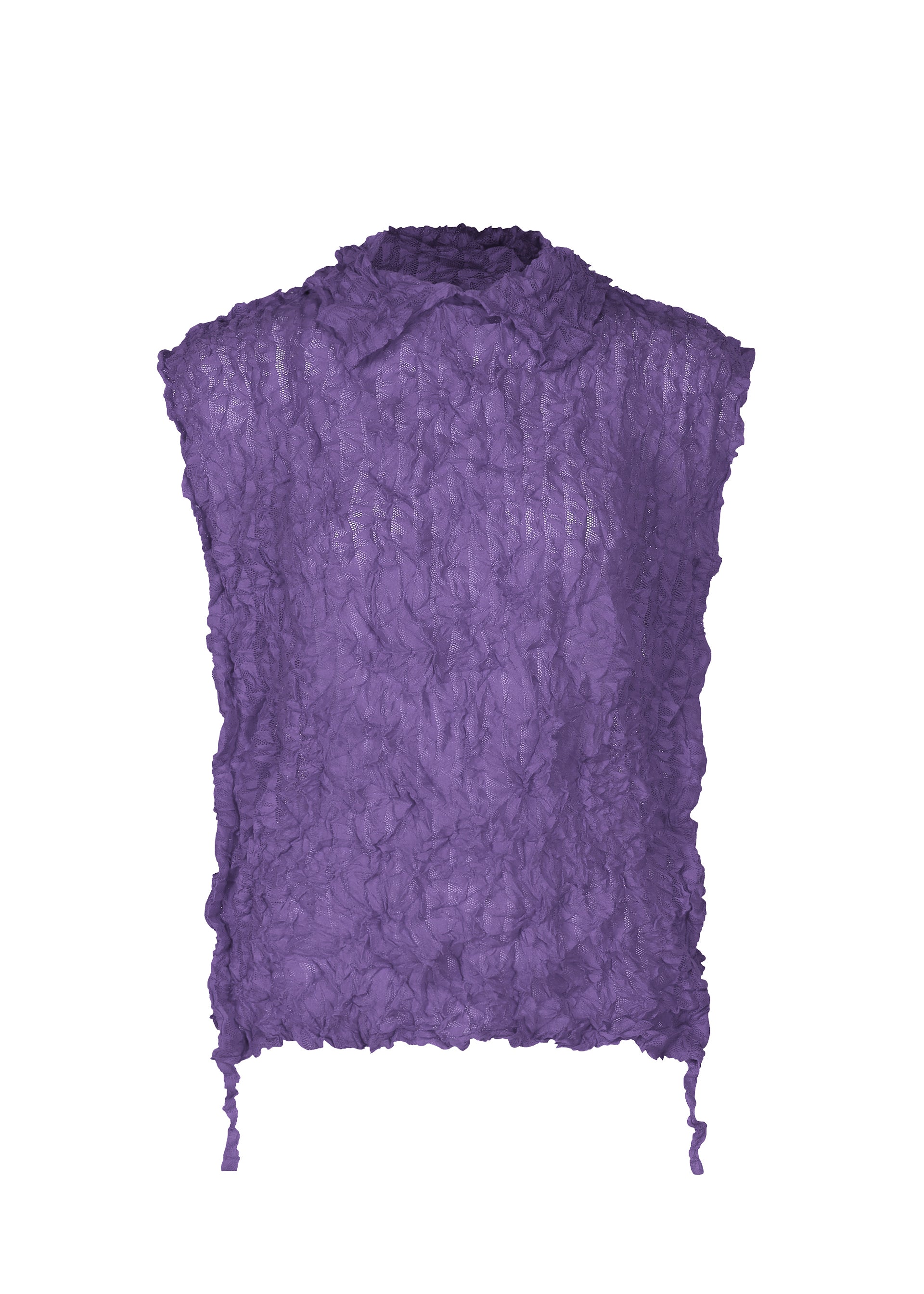 Issey Miyake Kaleidoscope Lace Meringue krajkový top bílý