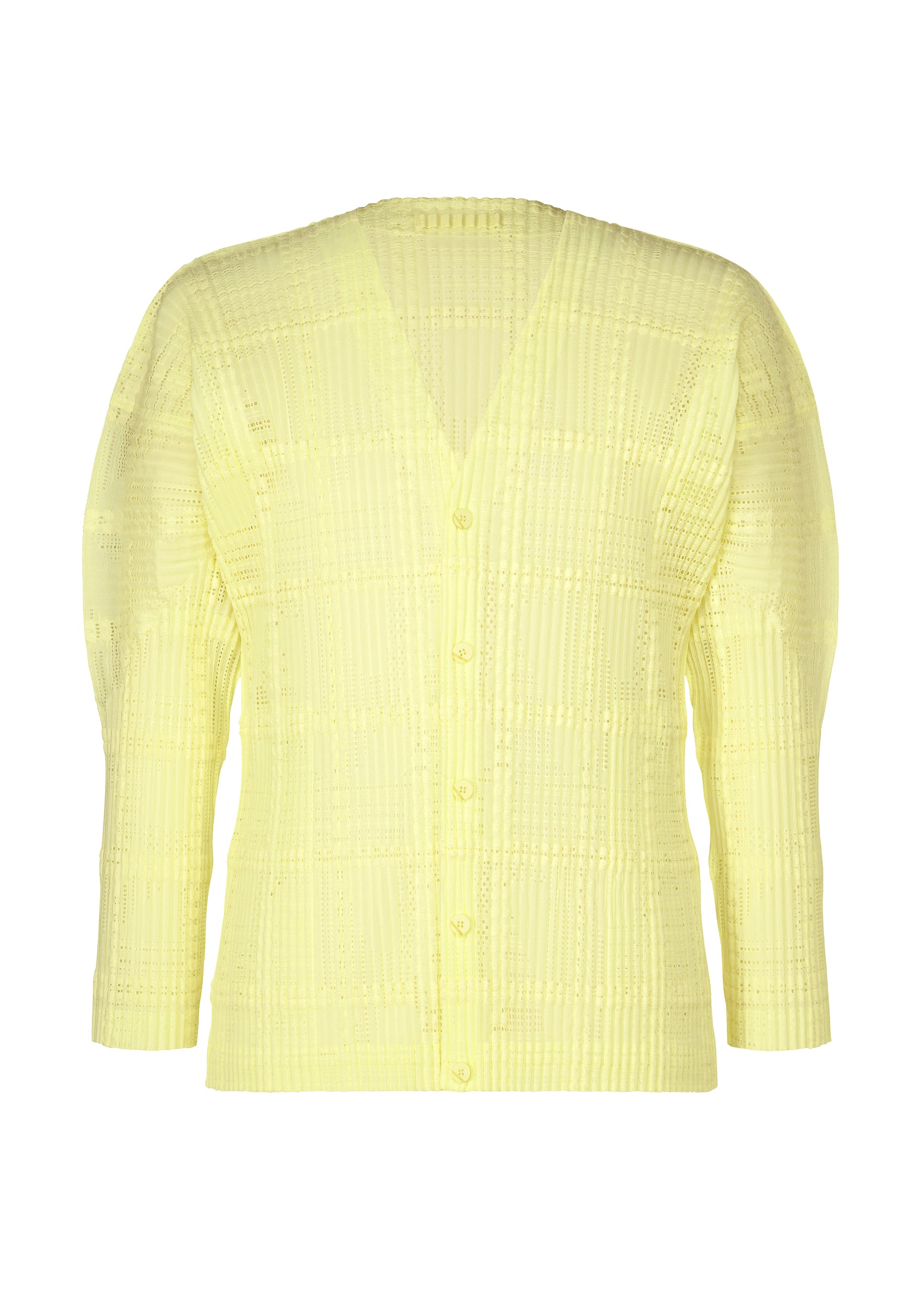 Homme Plissé Issey Miyake Lace Grid kardigan bílý krajkový