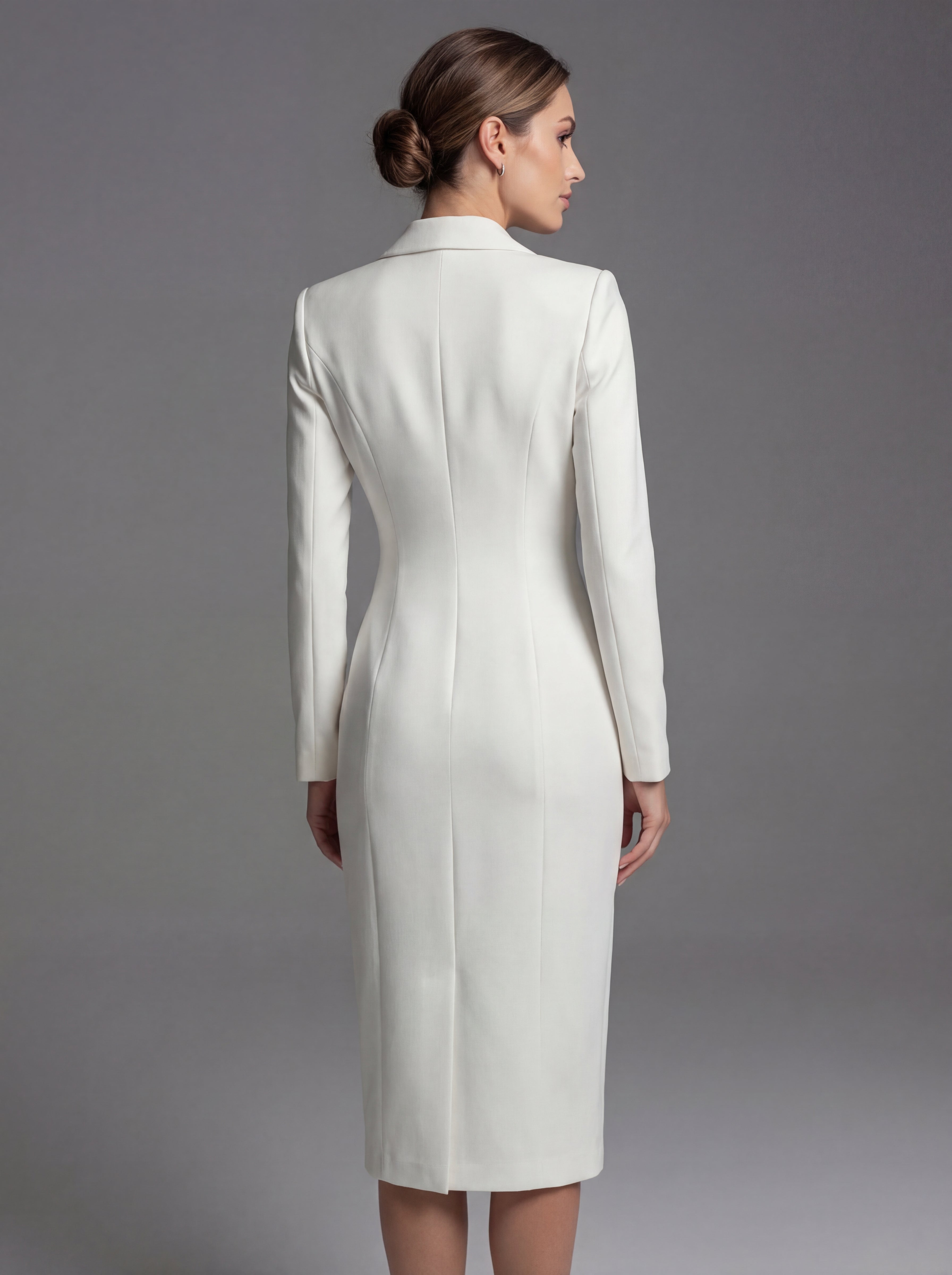 Norielle Blazer midi šaty bílá s kapsami