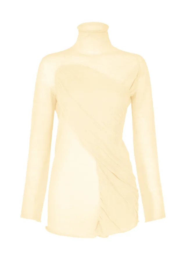 Issey Miyake Hug vlněný top off-white sochařský vzor