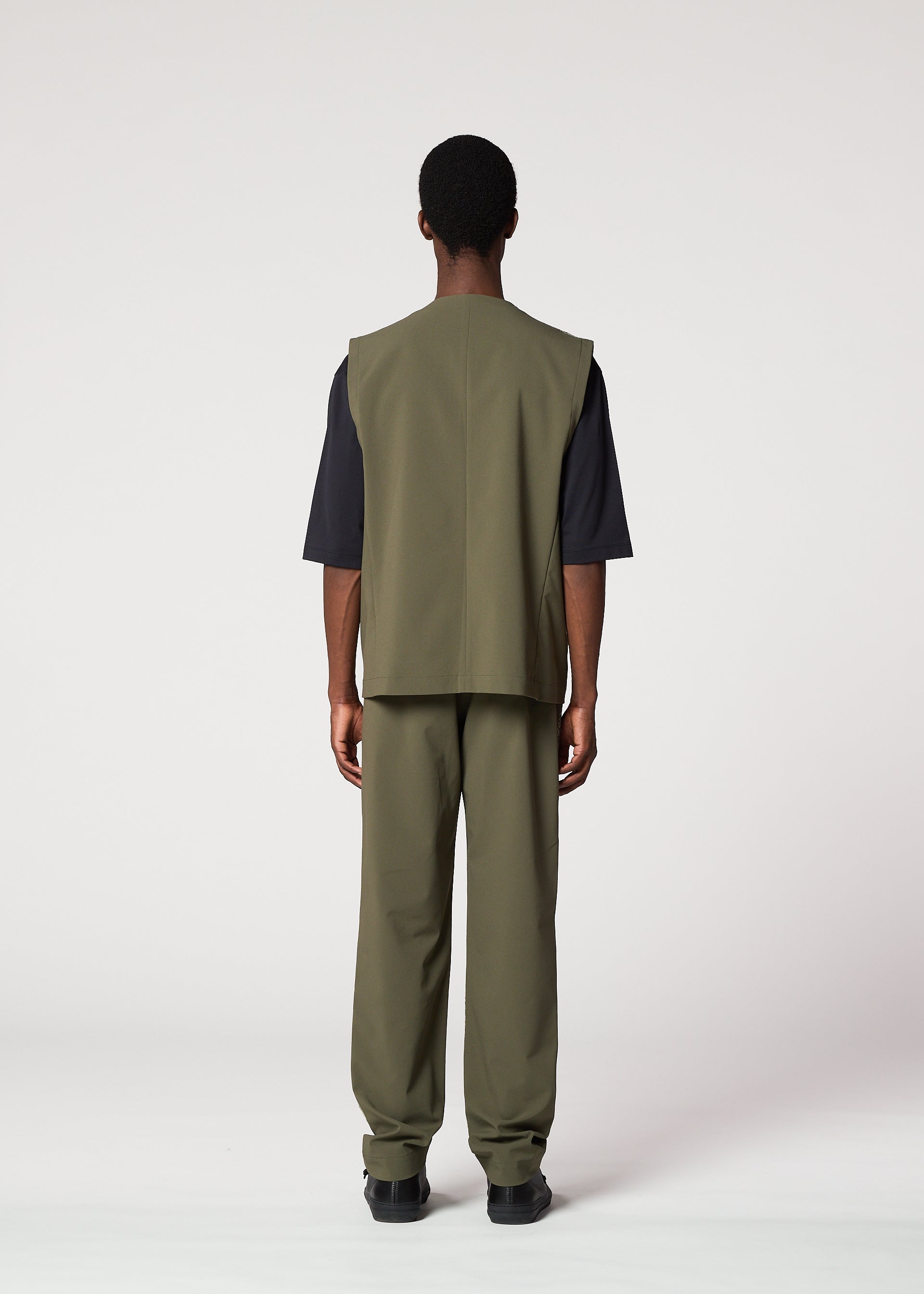 Issey Miyake Kaiyu kalhoty khaki vzor keramika