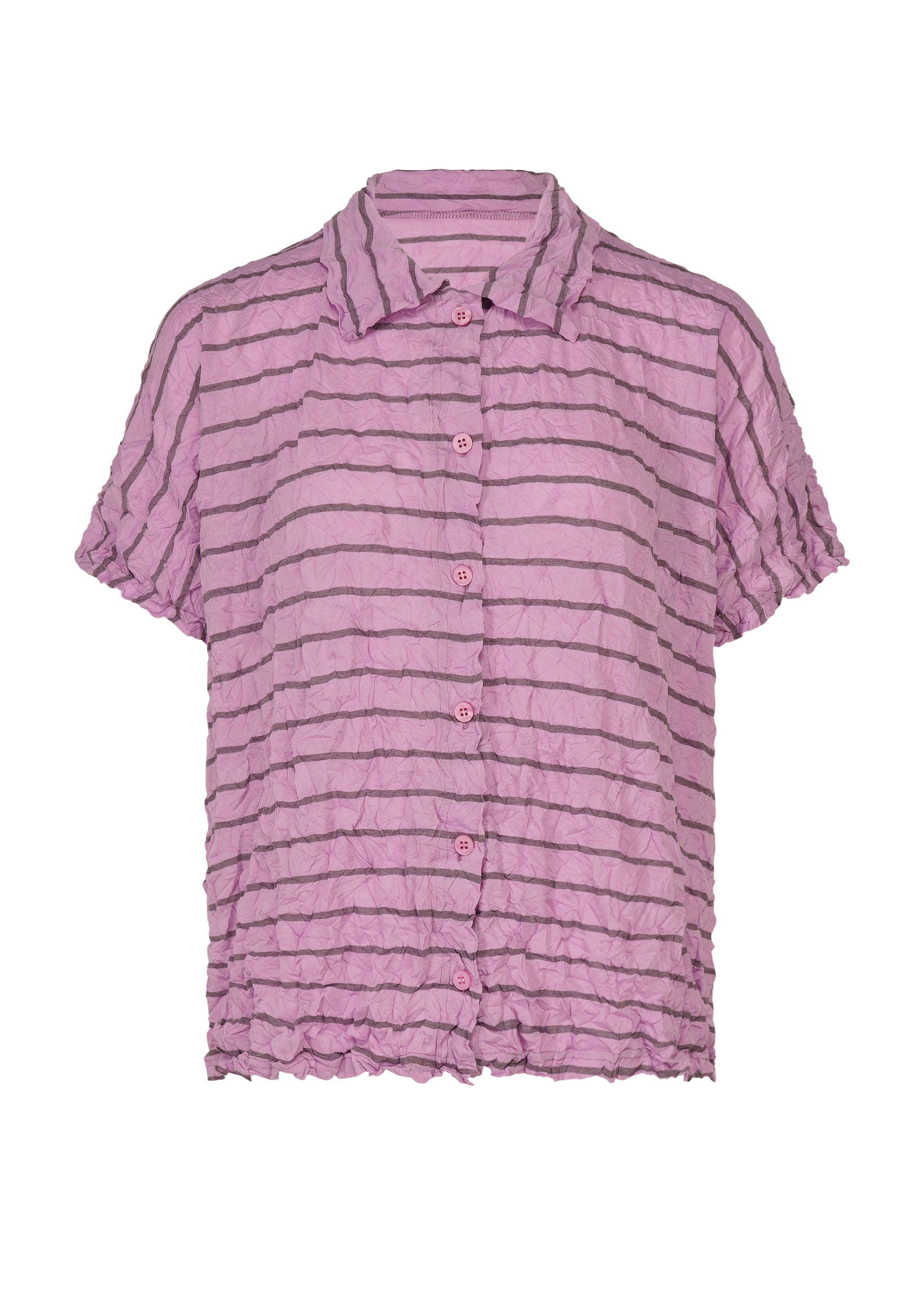 me Issey Miyake Stripe Meringue polokošile šedá