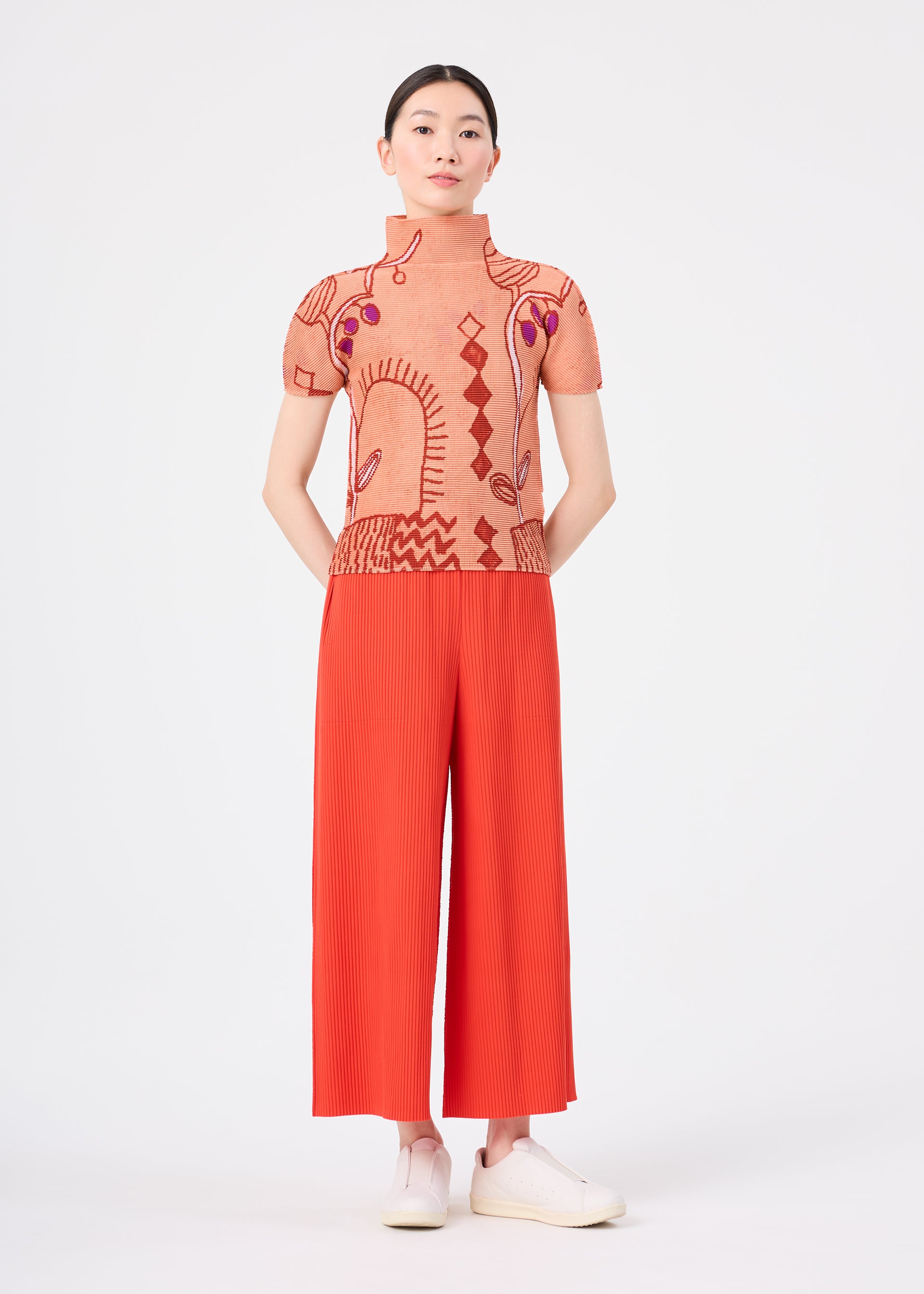 Issey Miyake me Plant top šedý rostlinný vzor