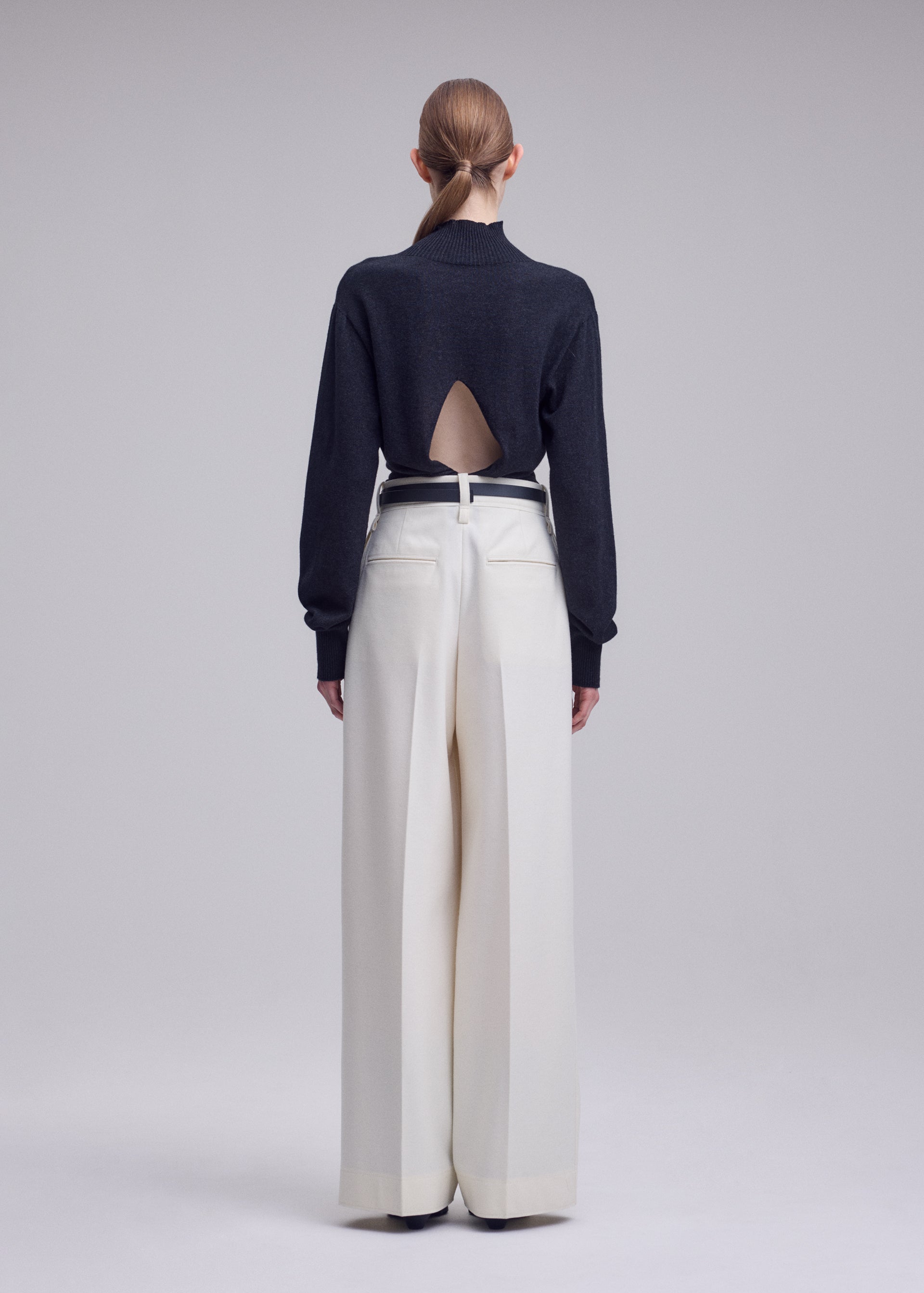 Issey Miyake Shell rovné kalhoty off-white