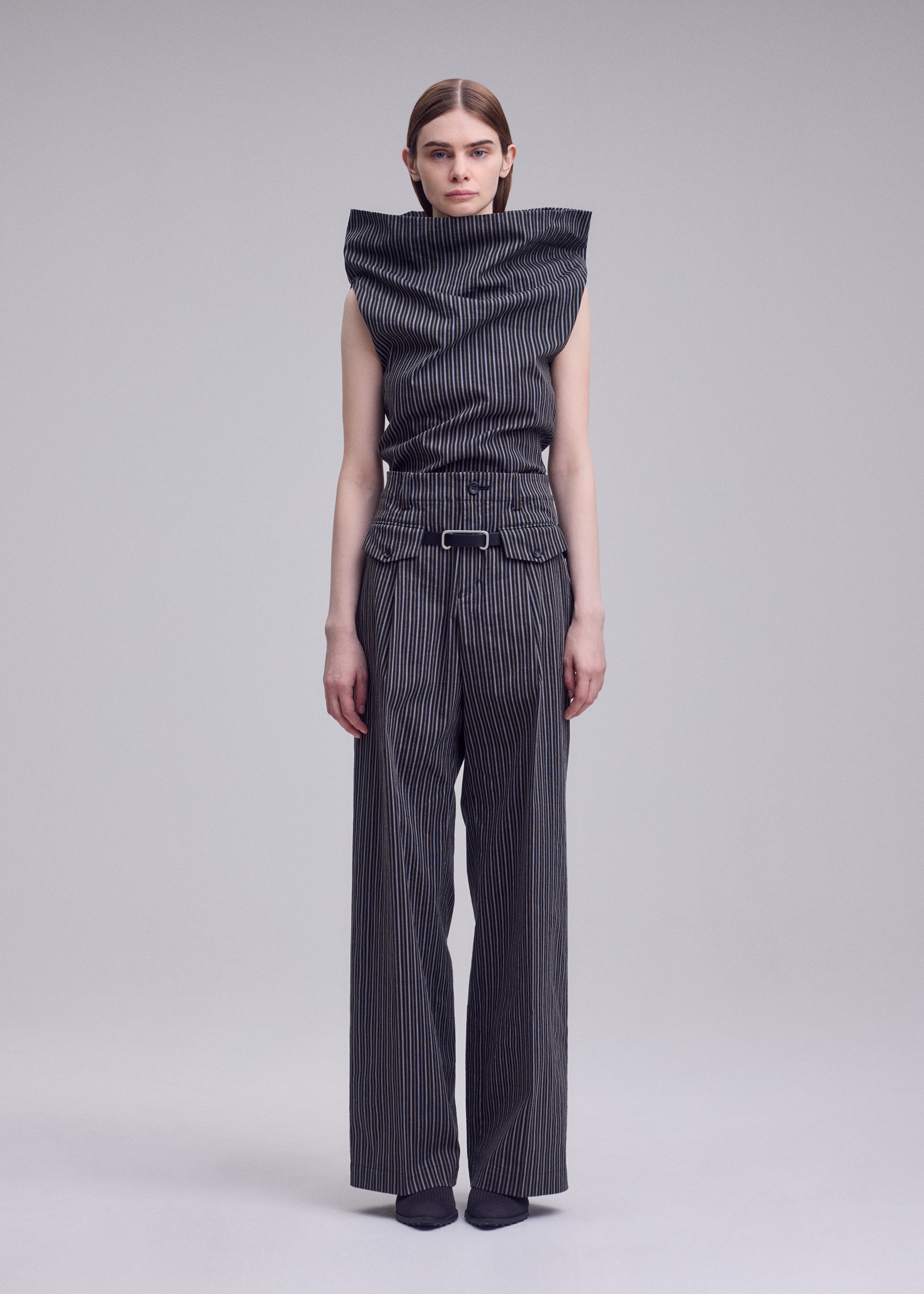 Issey Miyake Allow Stripe top bez rukávů bílý vel. 2