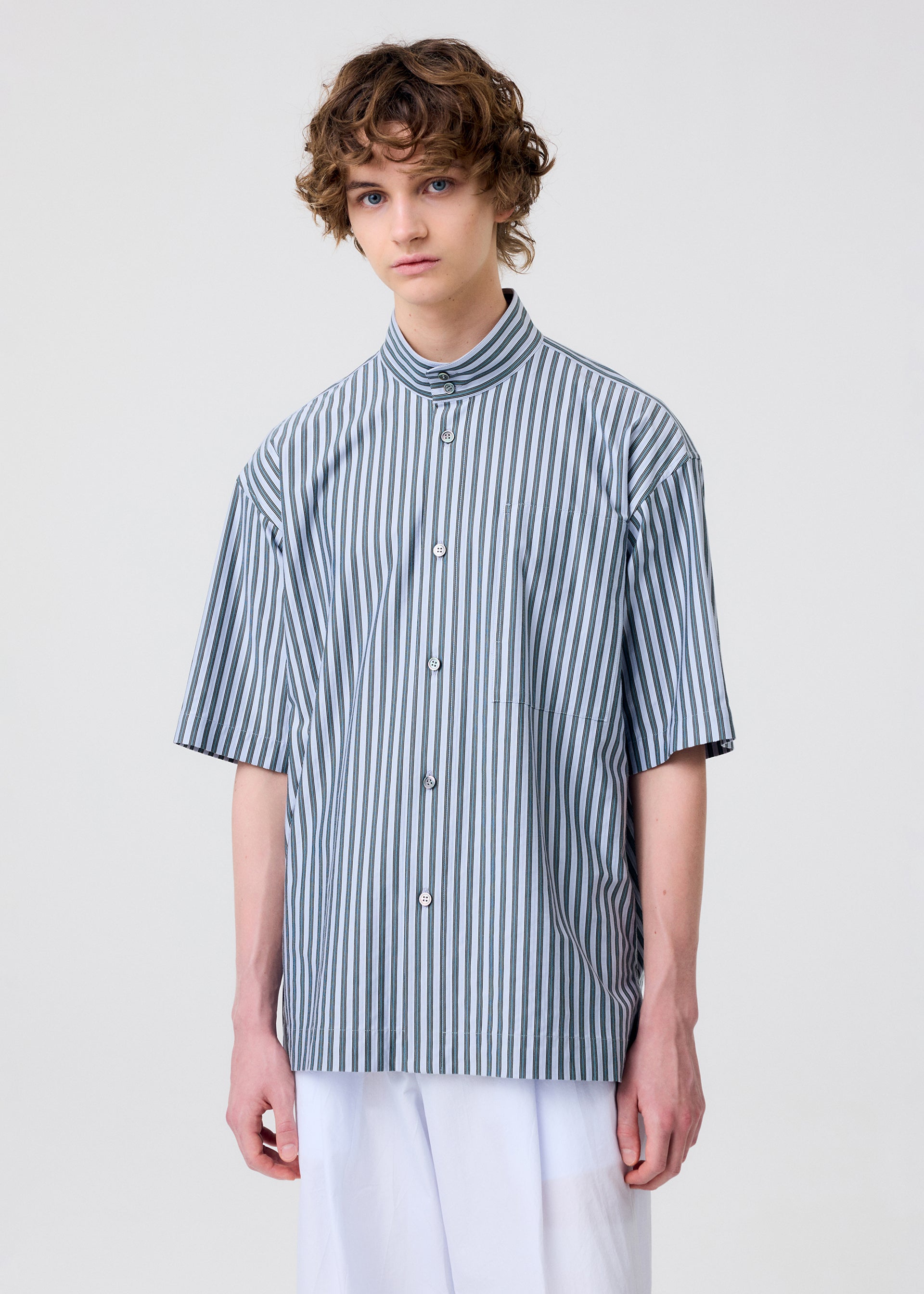 Homme Plissé Issey Miyake Stripe Jersey košile hnědá