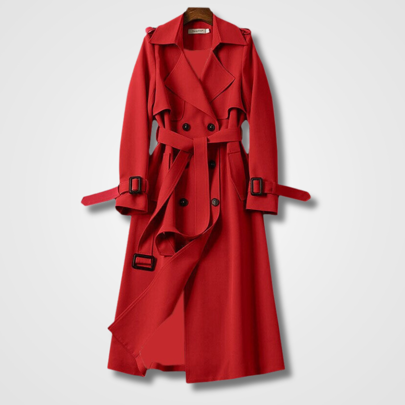 Norielle dlouhý trench coat s páskem khaki