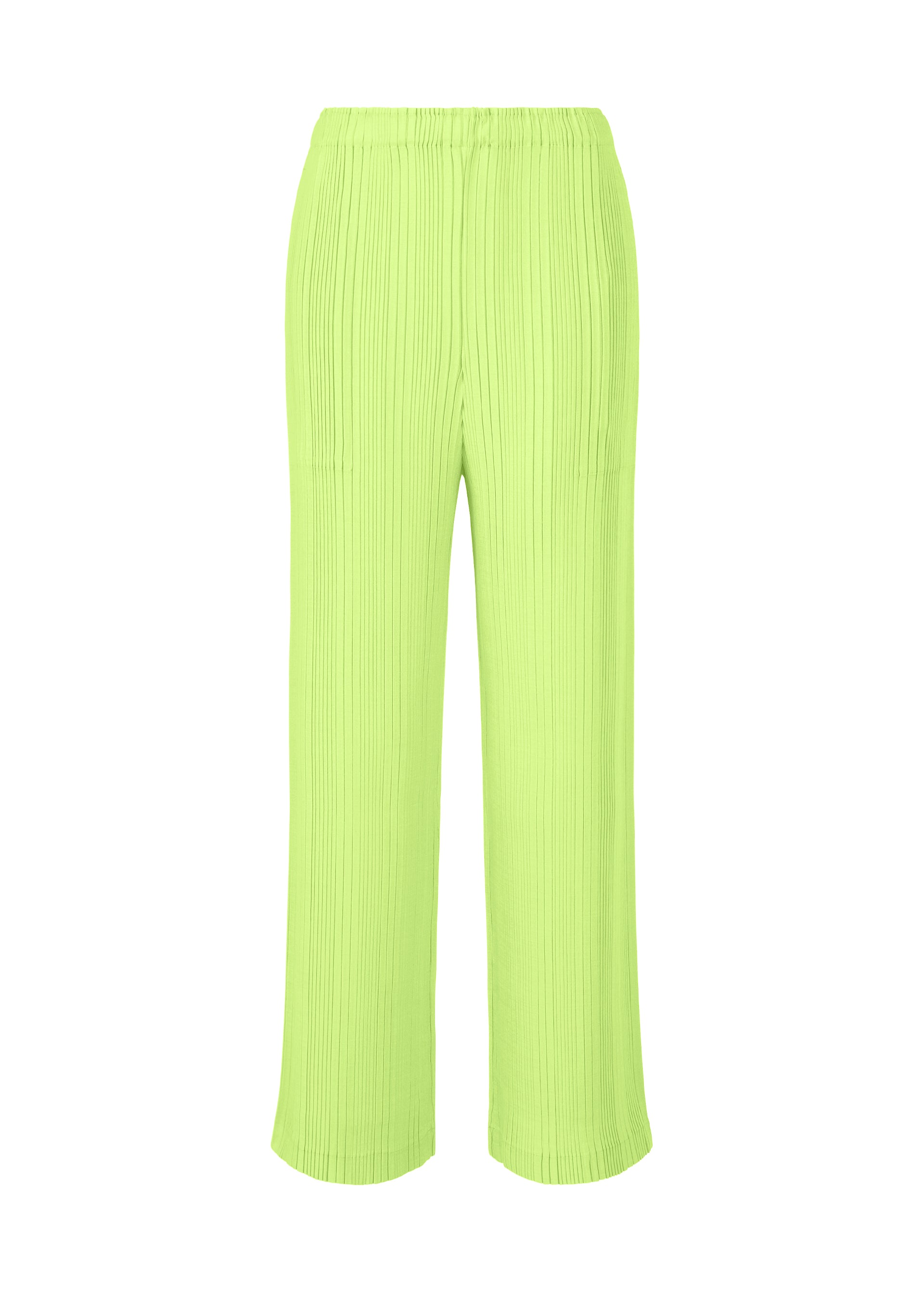 Issey Miyake Linen Like Rib Pleats plisované kalhoty ivory