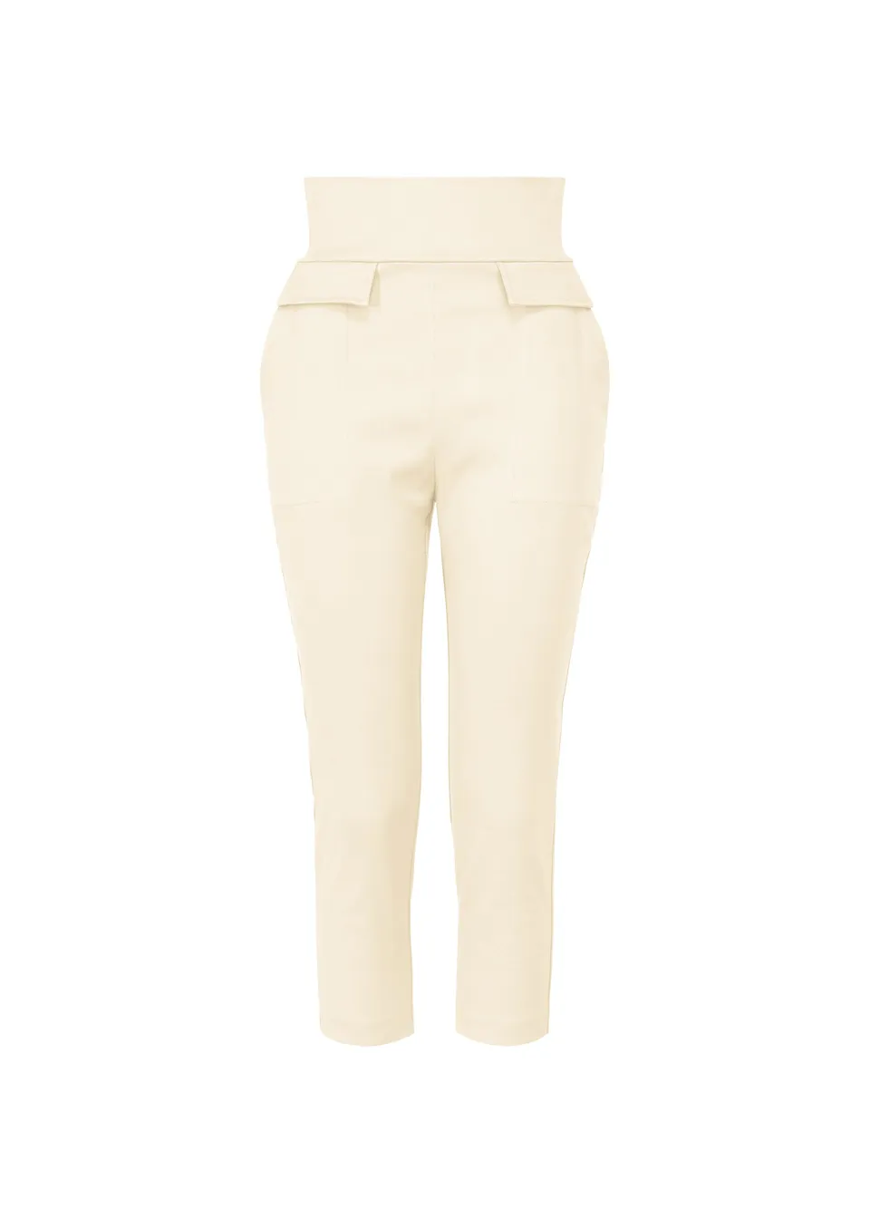 Issey Miyake Extension Cotton capri kalhoty off-white strečové