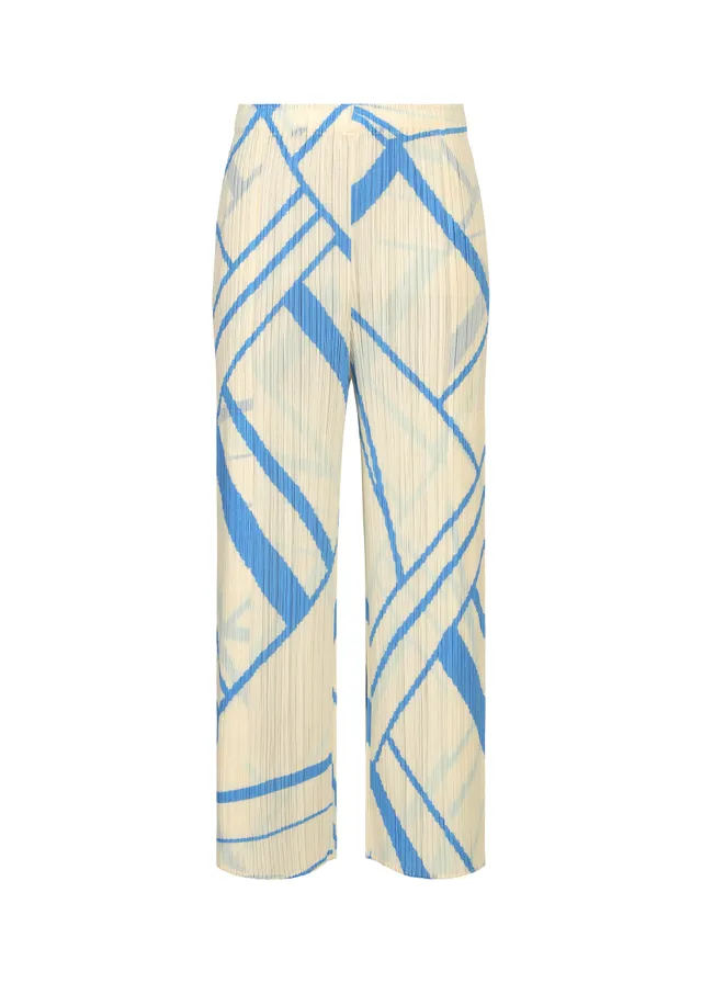 Issey Miyake Fold Line kalhoty Off White rovné