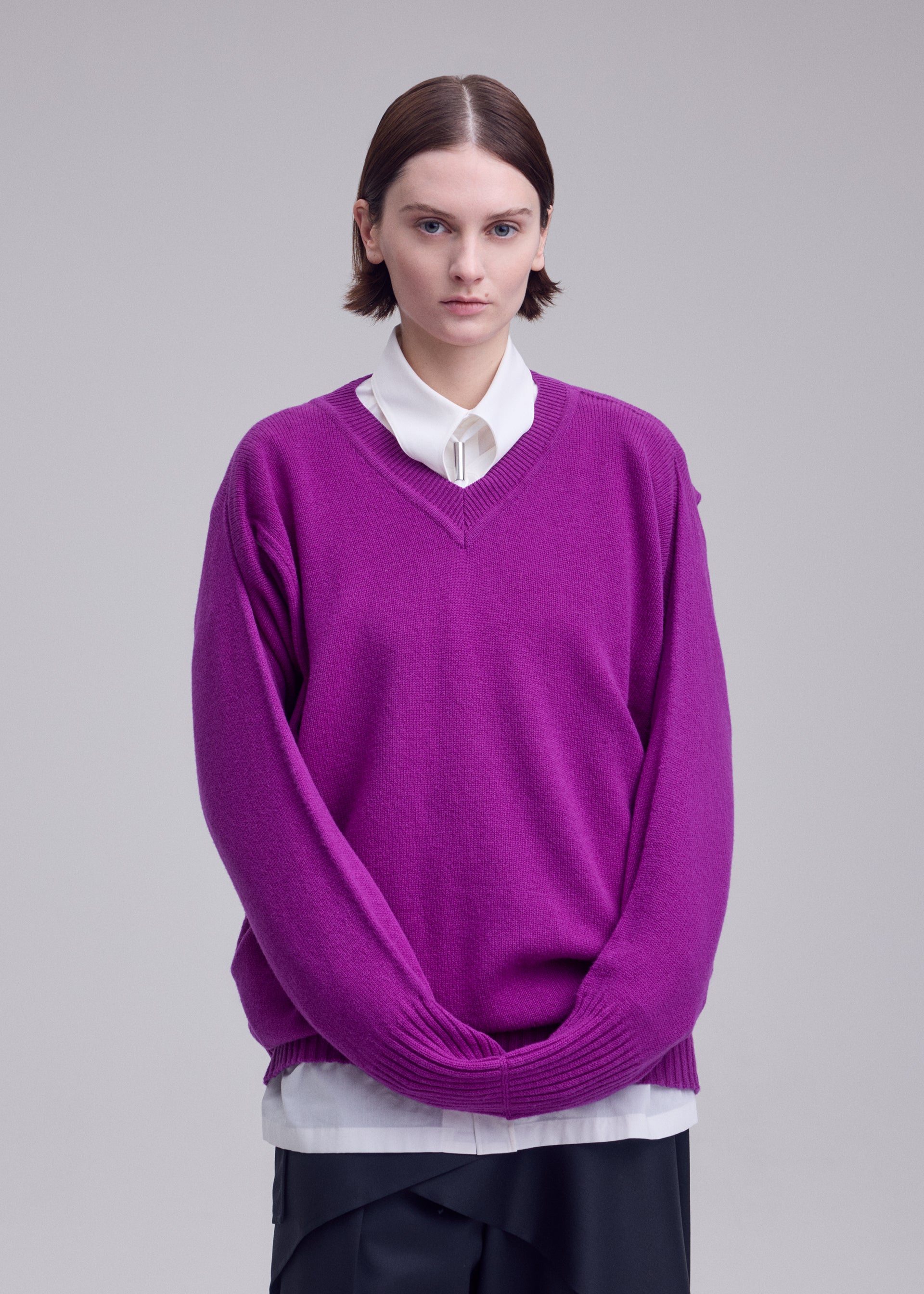 Issey Miyake O Knit vesta černá vlněná