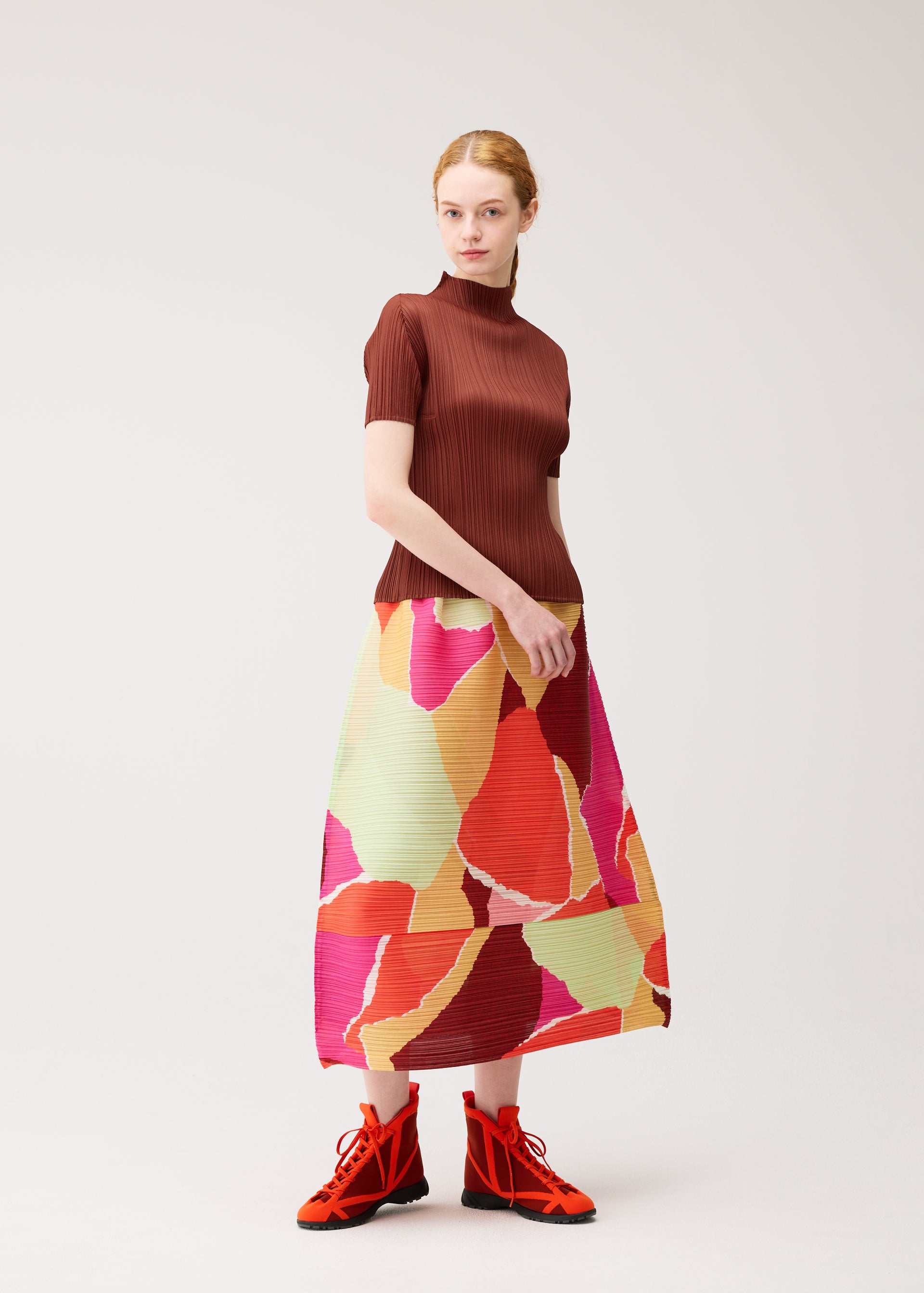 Issey Miyake Surprise! sukně oranžová plisovaná