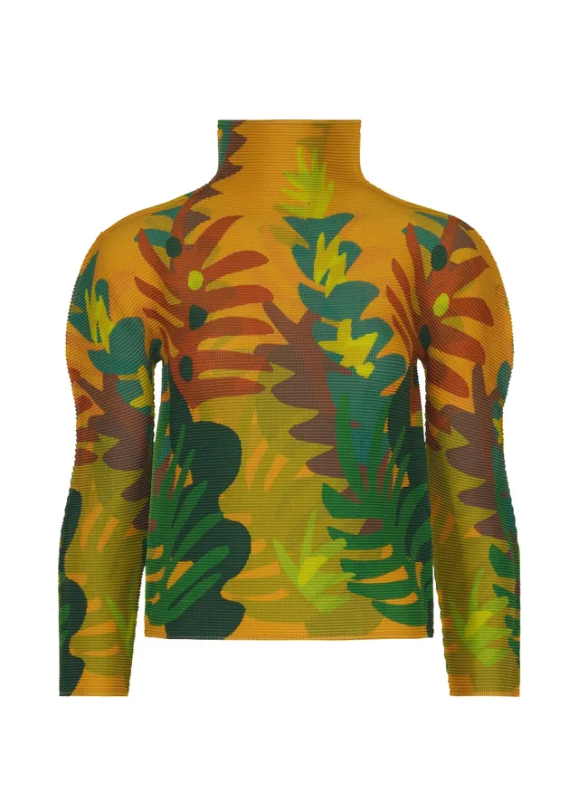 Issey Miyake Jungle tričko s rolákem orange-hued
