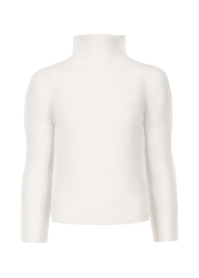 Issey Miyake Stretch Pleats top s rolákem bílý plisovaný