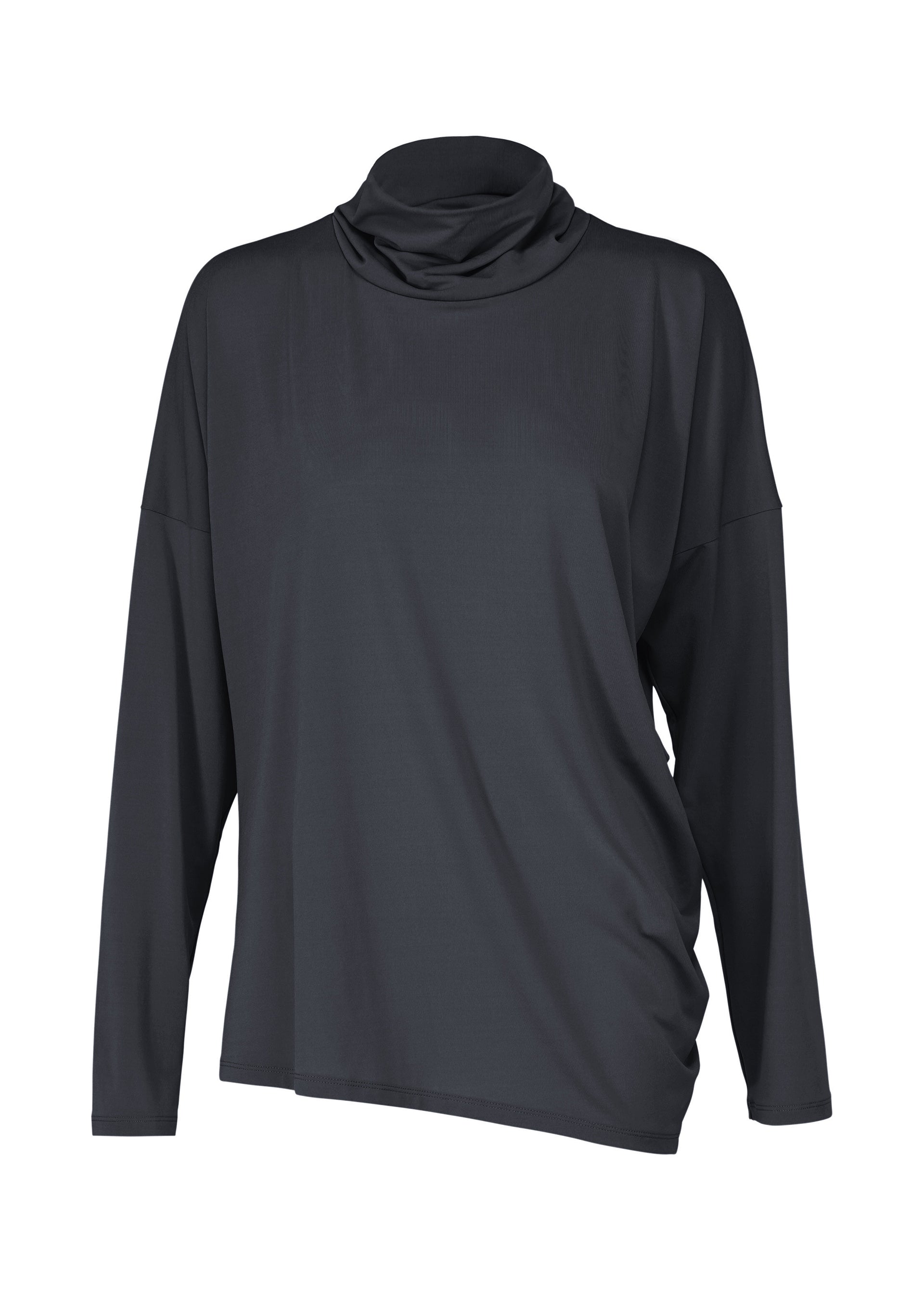 Issey Miyake DRAPE JERSEY-68 top s rolákem černý