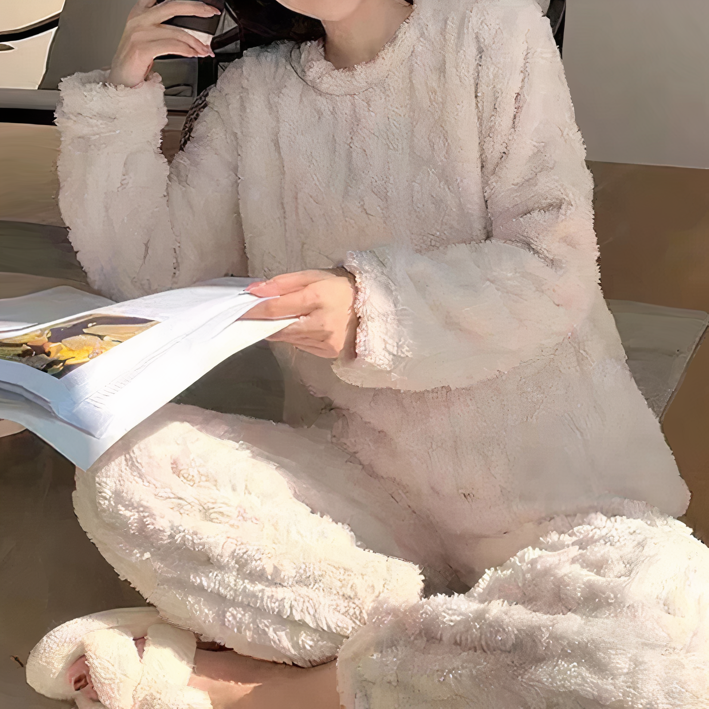 Norielle fleece pyžamo dámské dlouhé plyšové