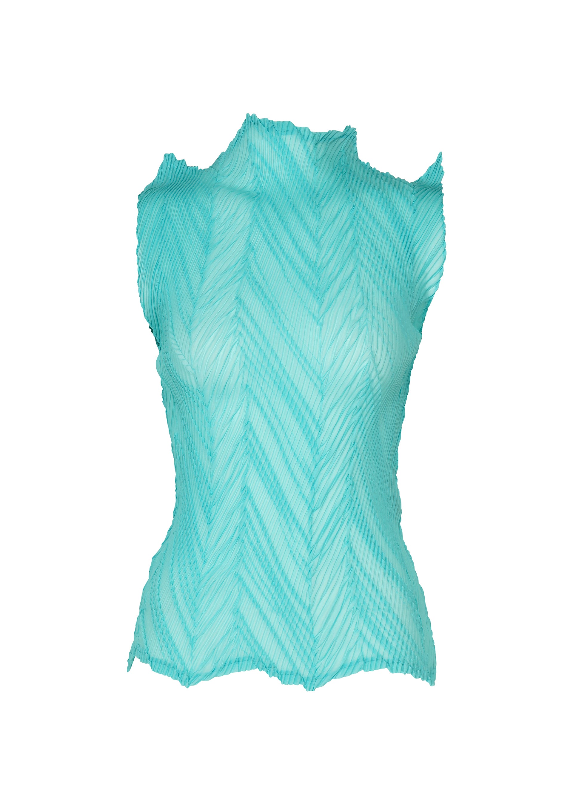 Issey Miyake Zigzag Pleats top bez rukávů černý vel. 2